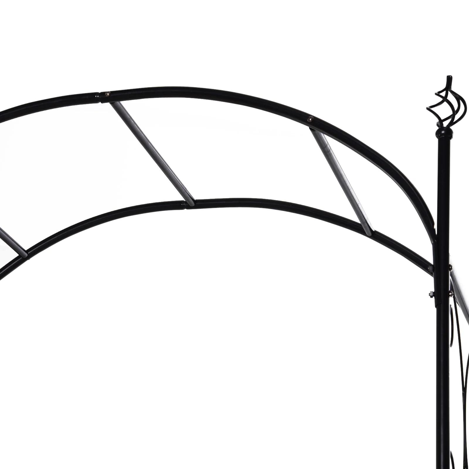 Outsunny Garden Decorative Metal Arch with Gate Outdoor Patio Trellis Arbor for Climbing Plant Archway Antique Black - 108L x 45W x 215H cm - Image 7