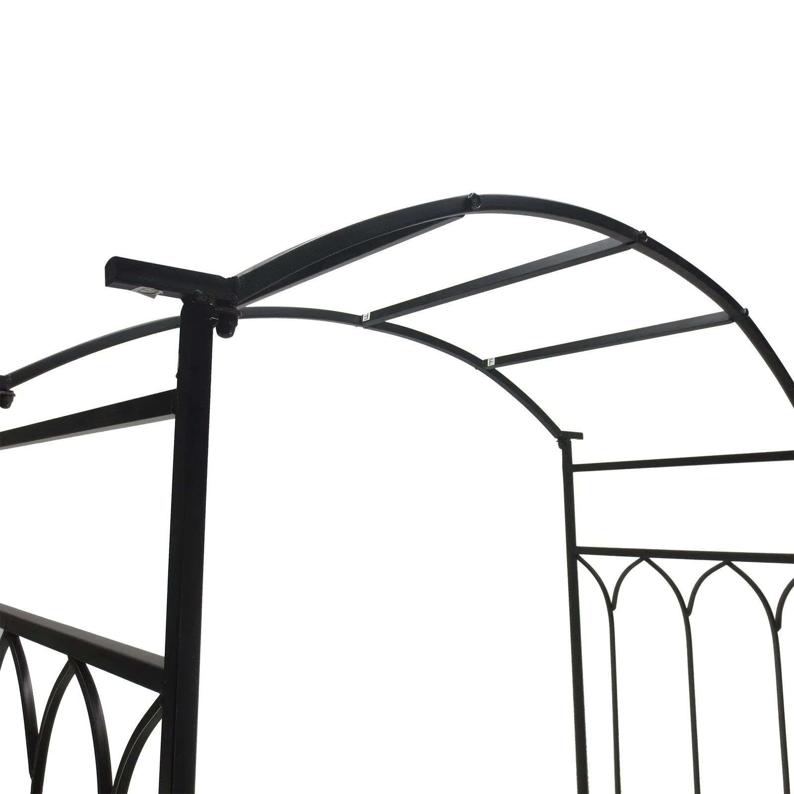 Garden Metal Frame Bench With arch For Various Climbing Plant 115Lx50Wx203H cm-Black - Image 7