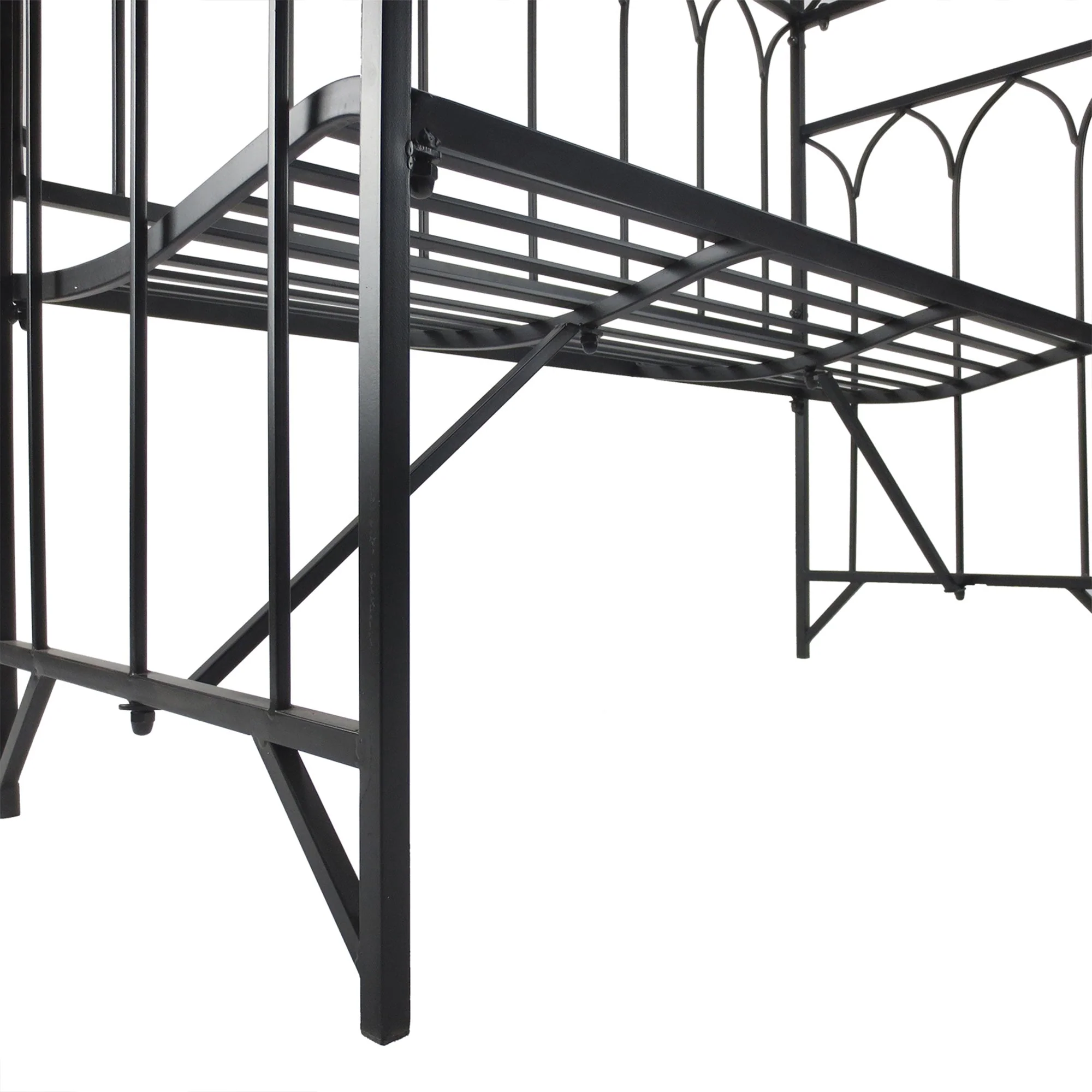 Garden Metal Frame Bench With arch For Various Climbing Plant 115Lx50Wx203H cm-Black - Image 9
