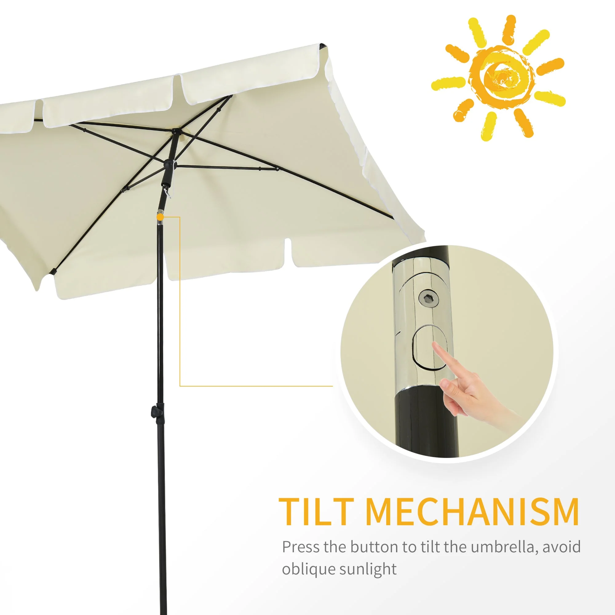 Outsunny Garden Parasol Umbrella - Image 4