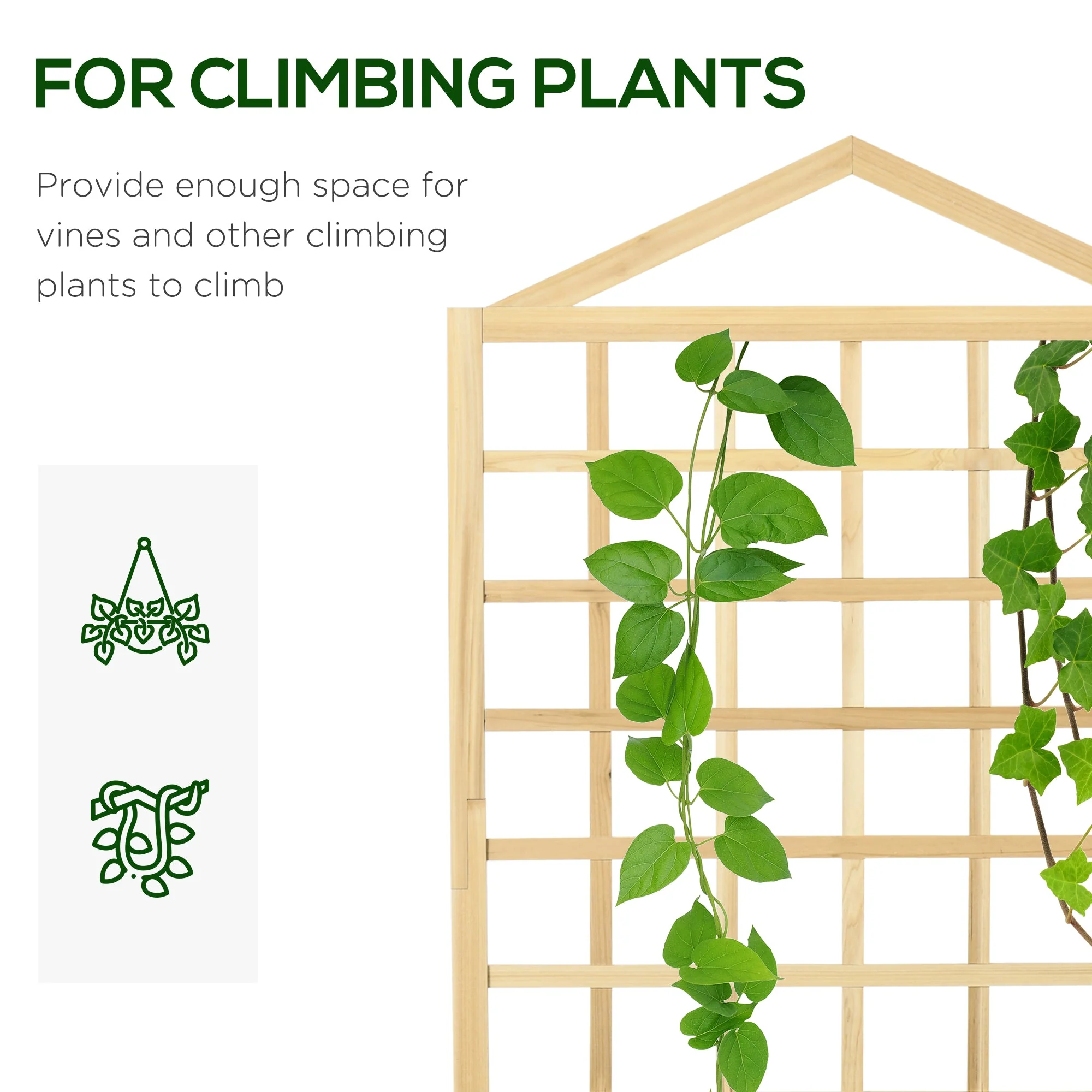Outsunny Garden Planters with Trellis for Vine Climbing - Image 3