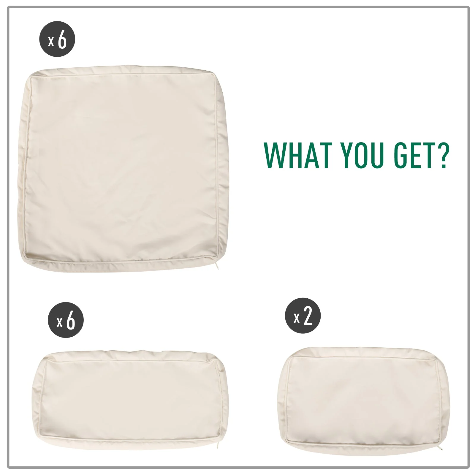 Outsunny Garden Rattan Sofa Cushion Polyester Cover Replacement Outdoor- No Cushion Included Beige - Image 4