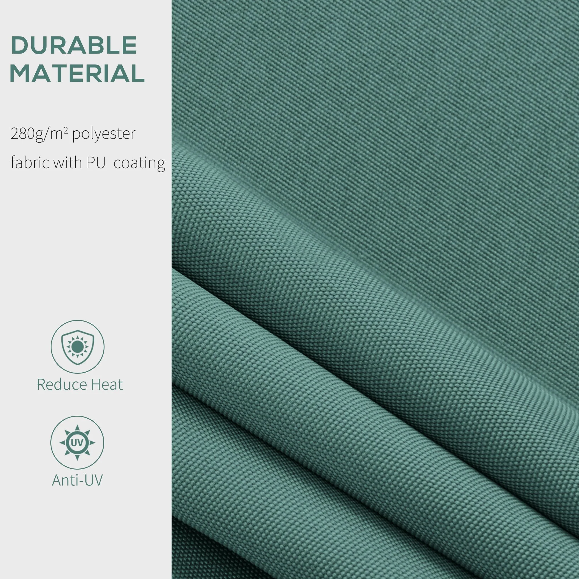 Outsunny Manual Retractable Awning 2.5X2 M-Dark Green - Image 4