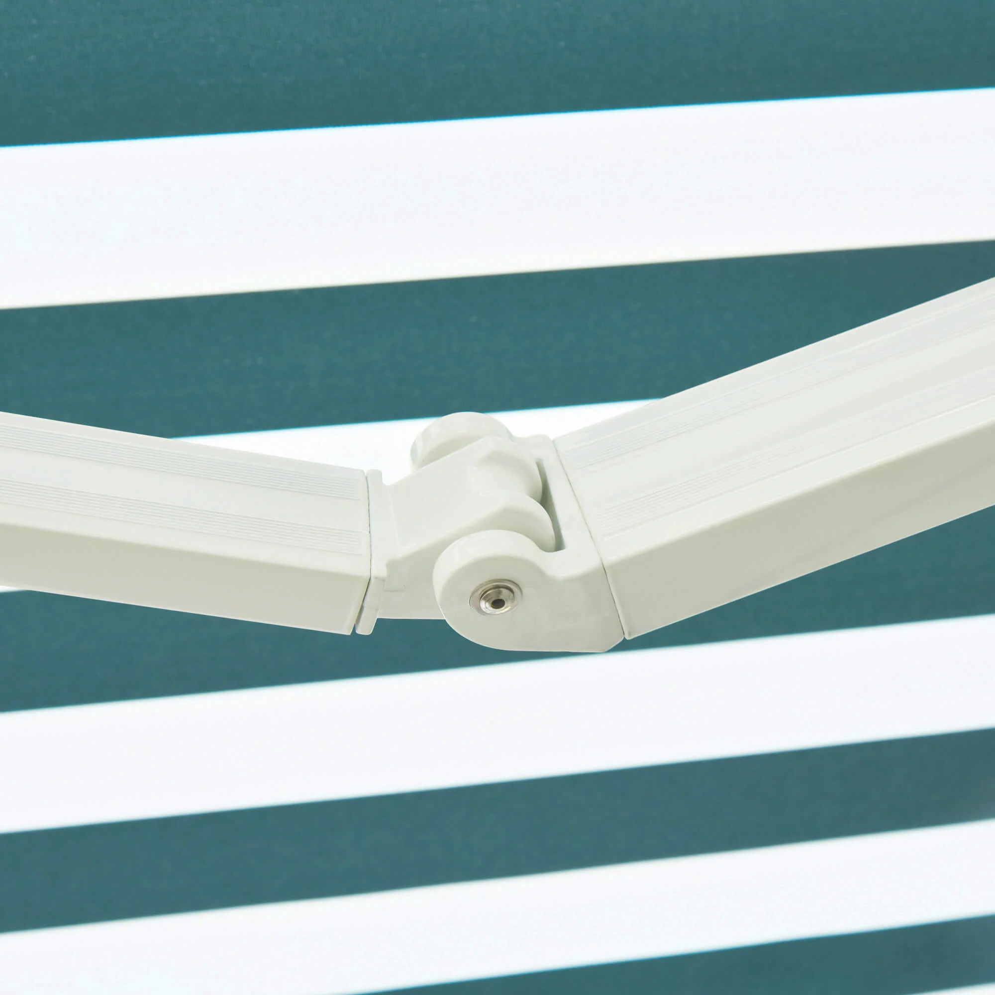 Outsunny Manual Retractable Awning Size (3M X2.5M)-Green/White Stripes - Image 8