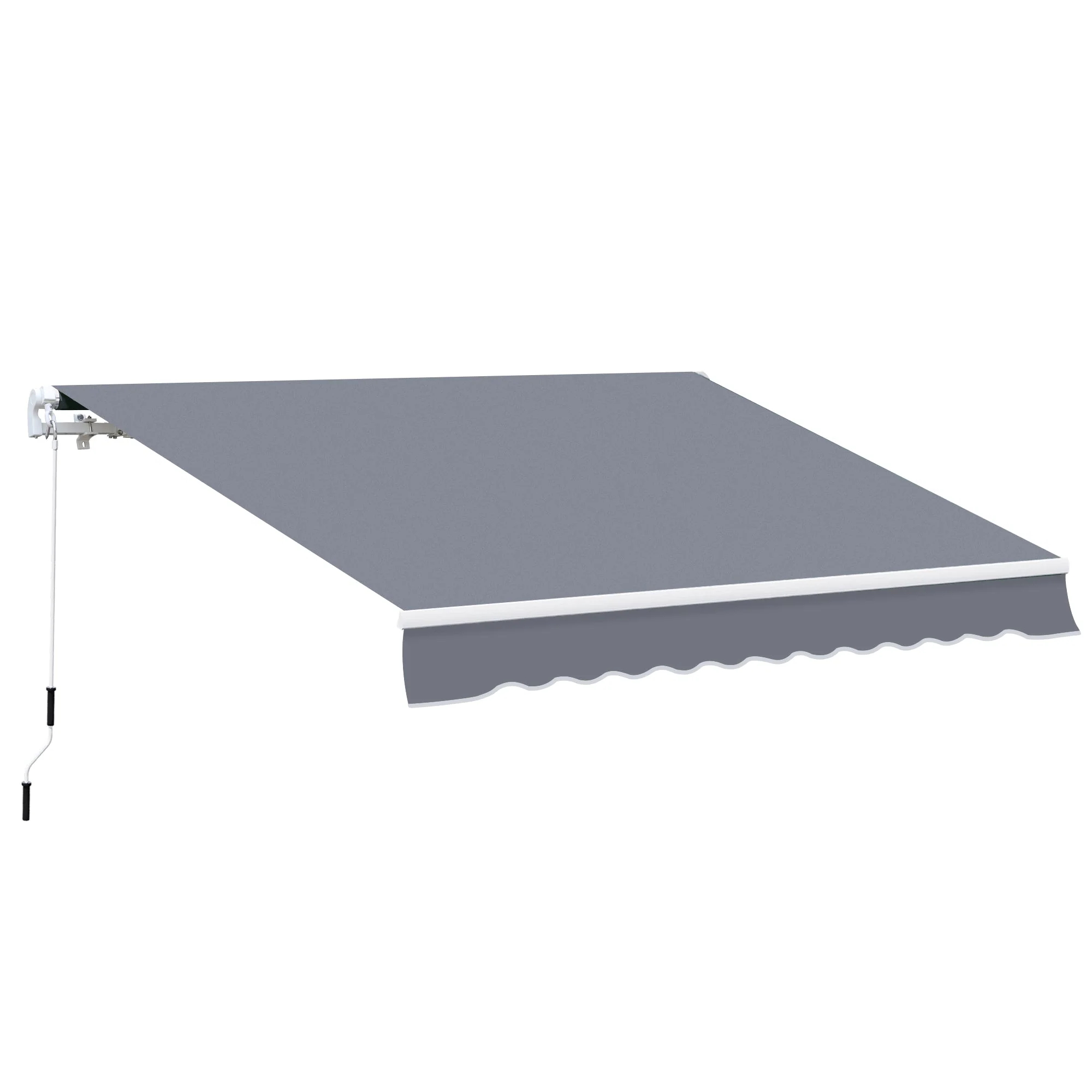 Outsunny Manual Retractable Awning Size (4M X3M)-Grey - Image 2