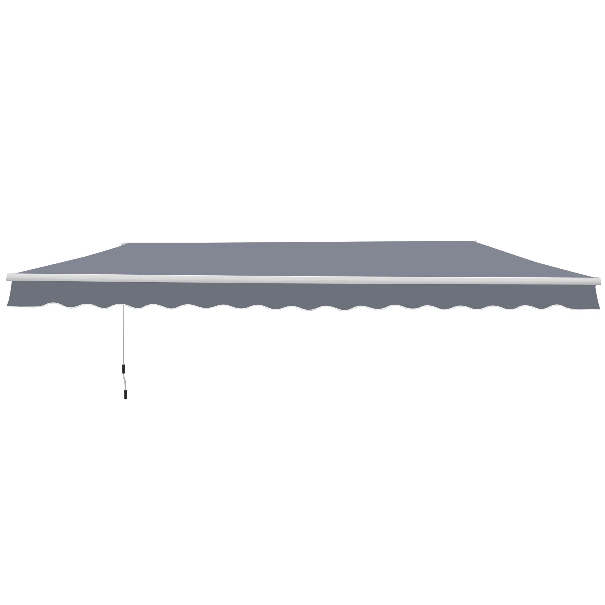 Outsunny Manual Retractable Awning Size (4M X3M)-Grey - Image 9