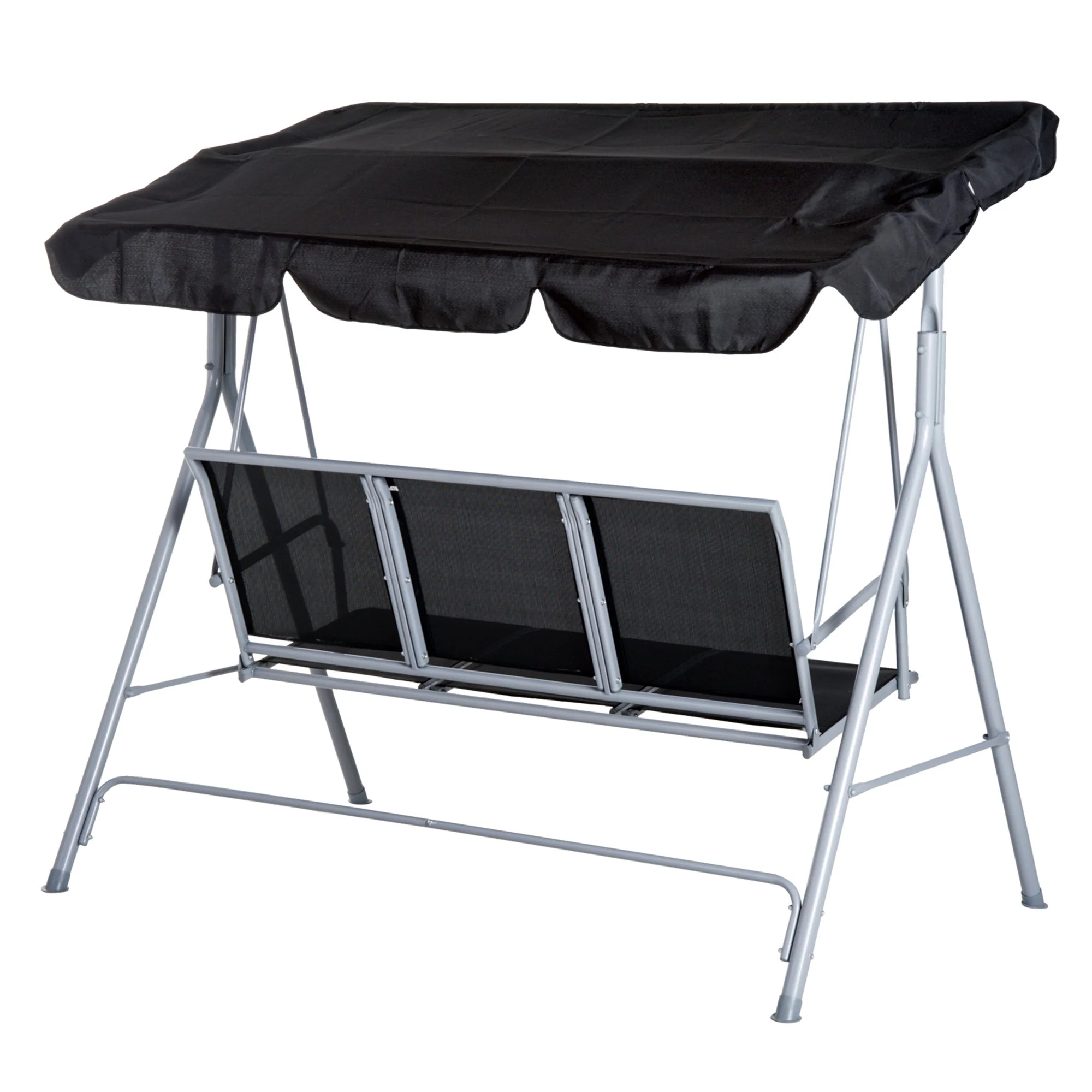 Outsunny Outdoor 3-Seater Swing Chair-Black - Image 9