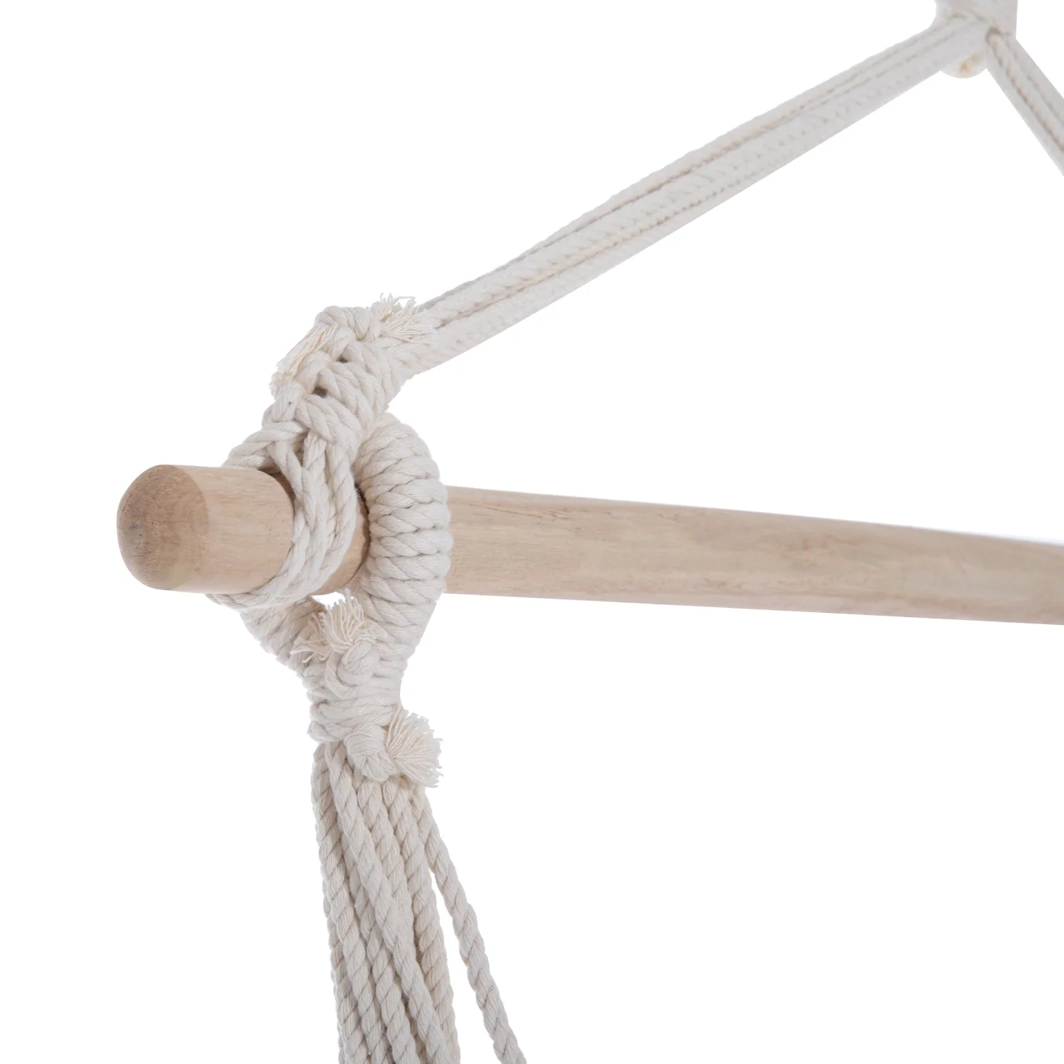 Outdoor Hammock Hanging Rope Chair Garden Yard Patio Swing Seat Wooden With High Quality Cotton Cloth And Ropes Red - Image 9