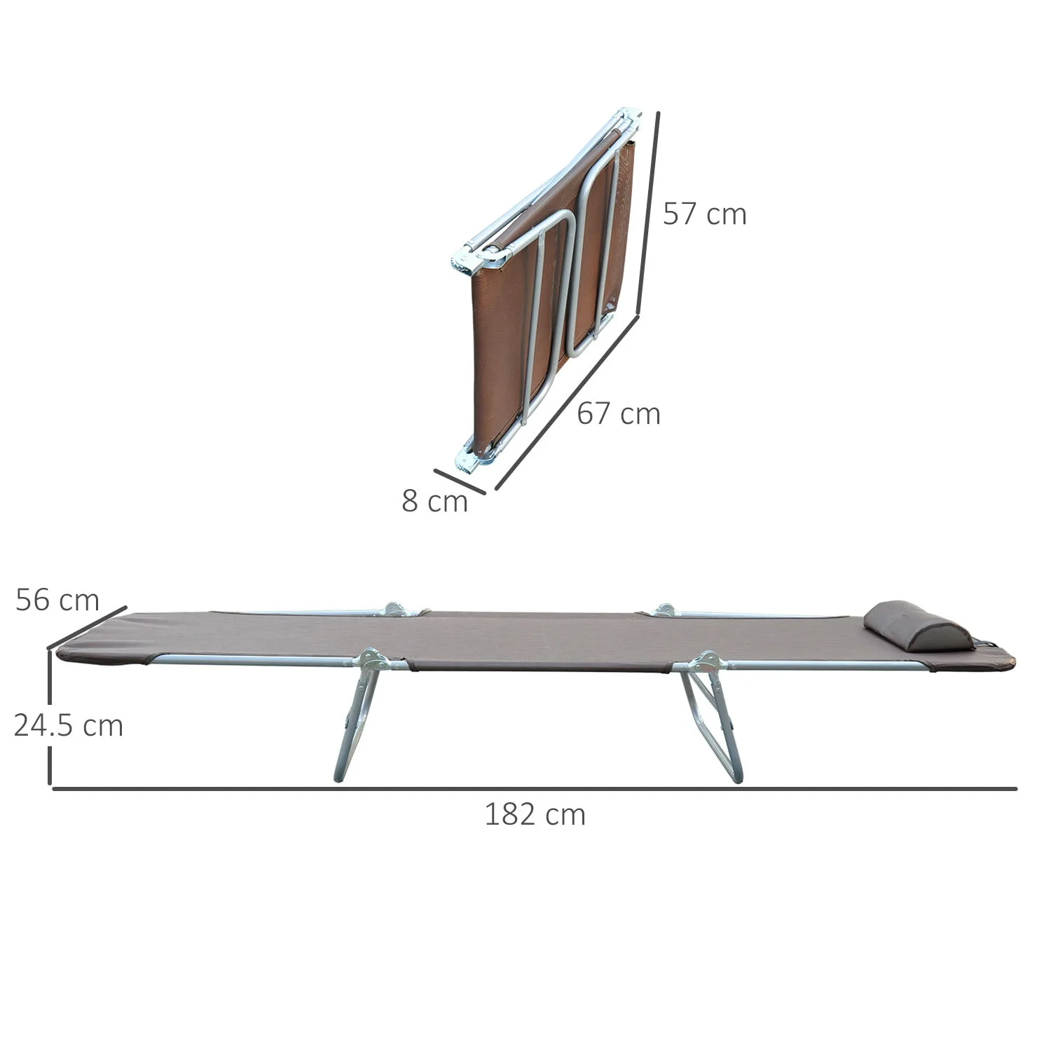 Outsunny Patio Foldable Sun Lounger - Image 3