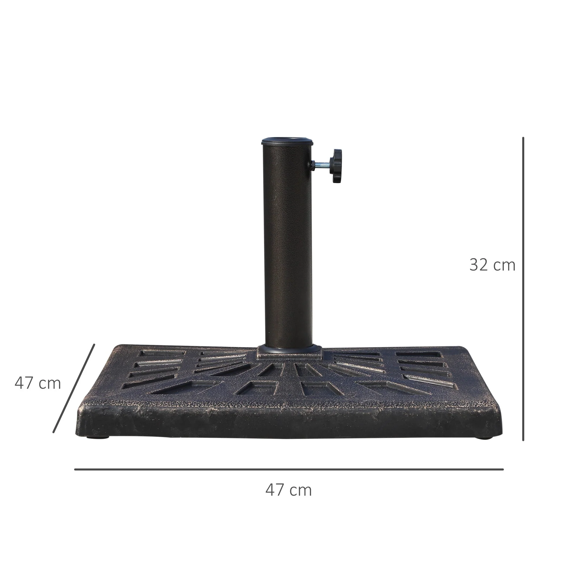 Outsunny Patio Umbrella Stand Parasol Base 15KG Square Bronze - Image 2