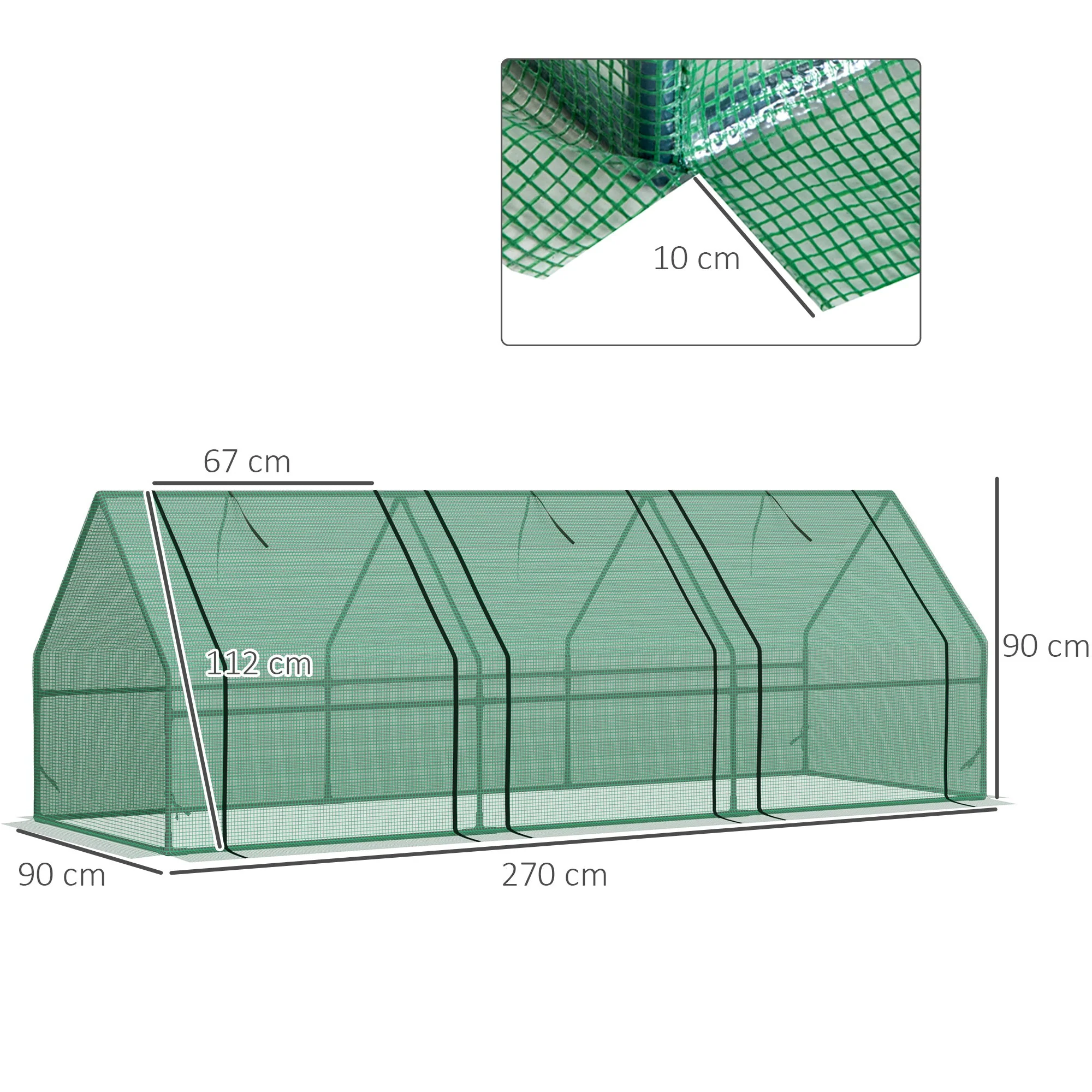 Outsunny Polytunnel Greenhouse Steel Frame Xs Size - Image 3