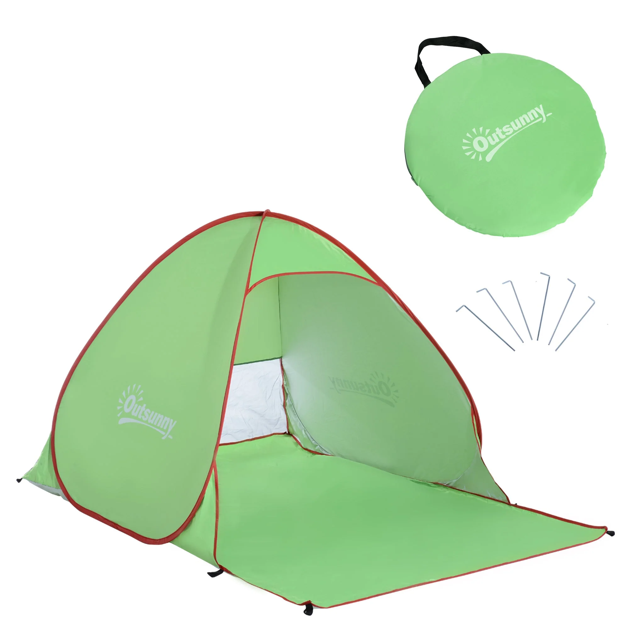 Outsunny Pop Up Tent Beach Fishing Camping Uv Protection Patio Sun Shade Shelter - Image 2