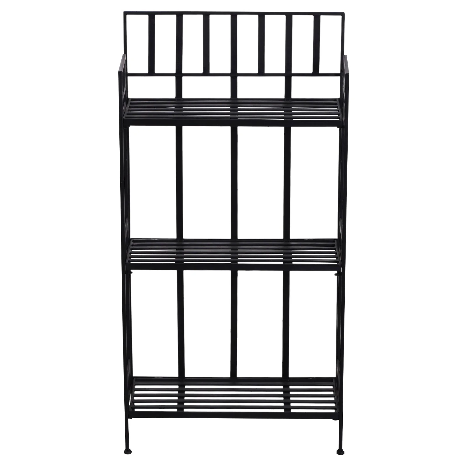 Outsunny Portable 3-Tier Plant Stand 61Lx29.5Wx120H cm Metal-Black - Image 8