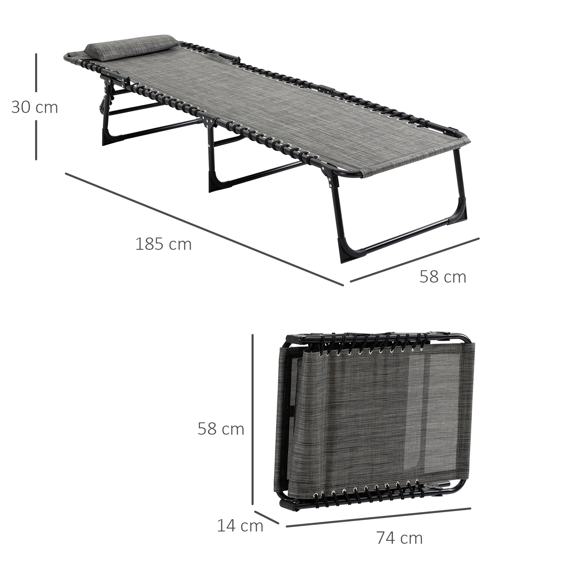 Outsunny Portable Sun Lounger - Image 2