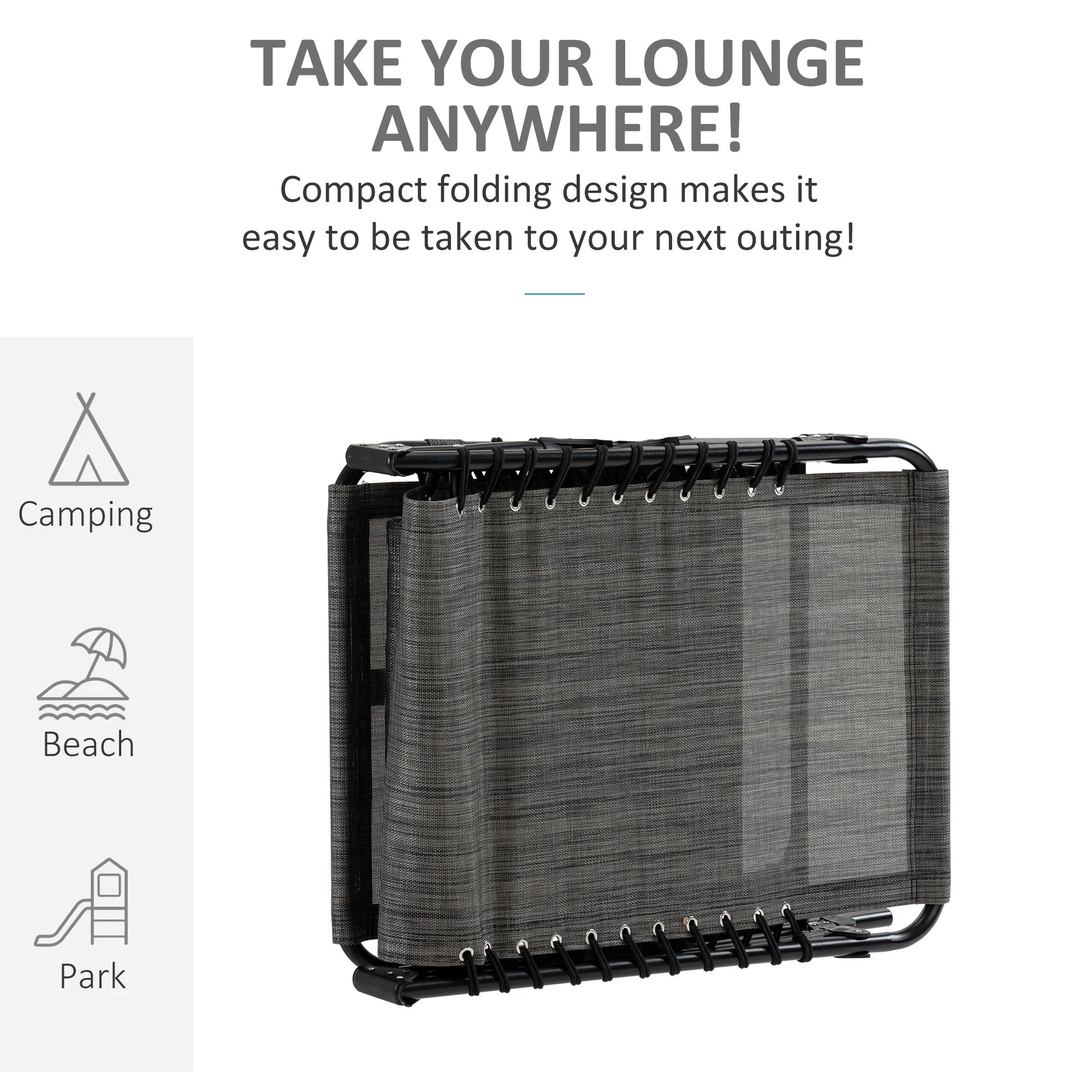 Outsunny Portable Sun Lounger - Image 5
