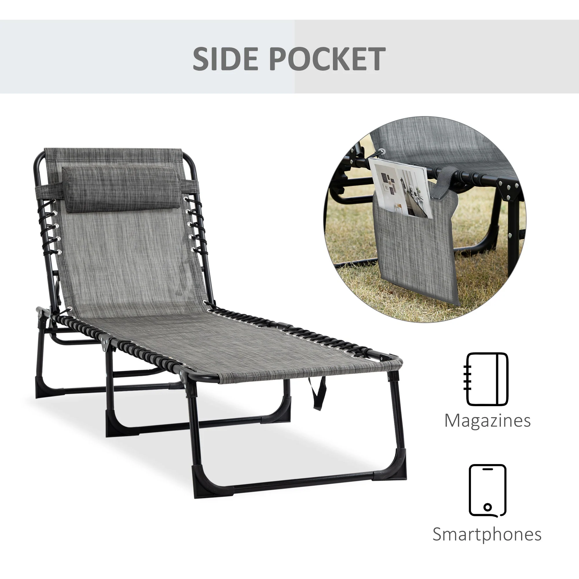 Outsunny Portable Sun Lounger - Image 6