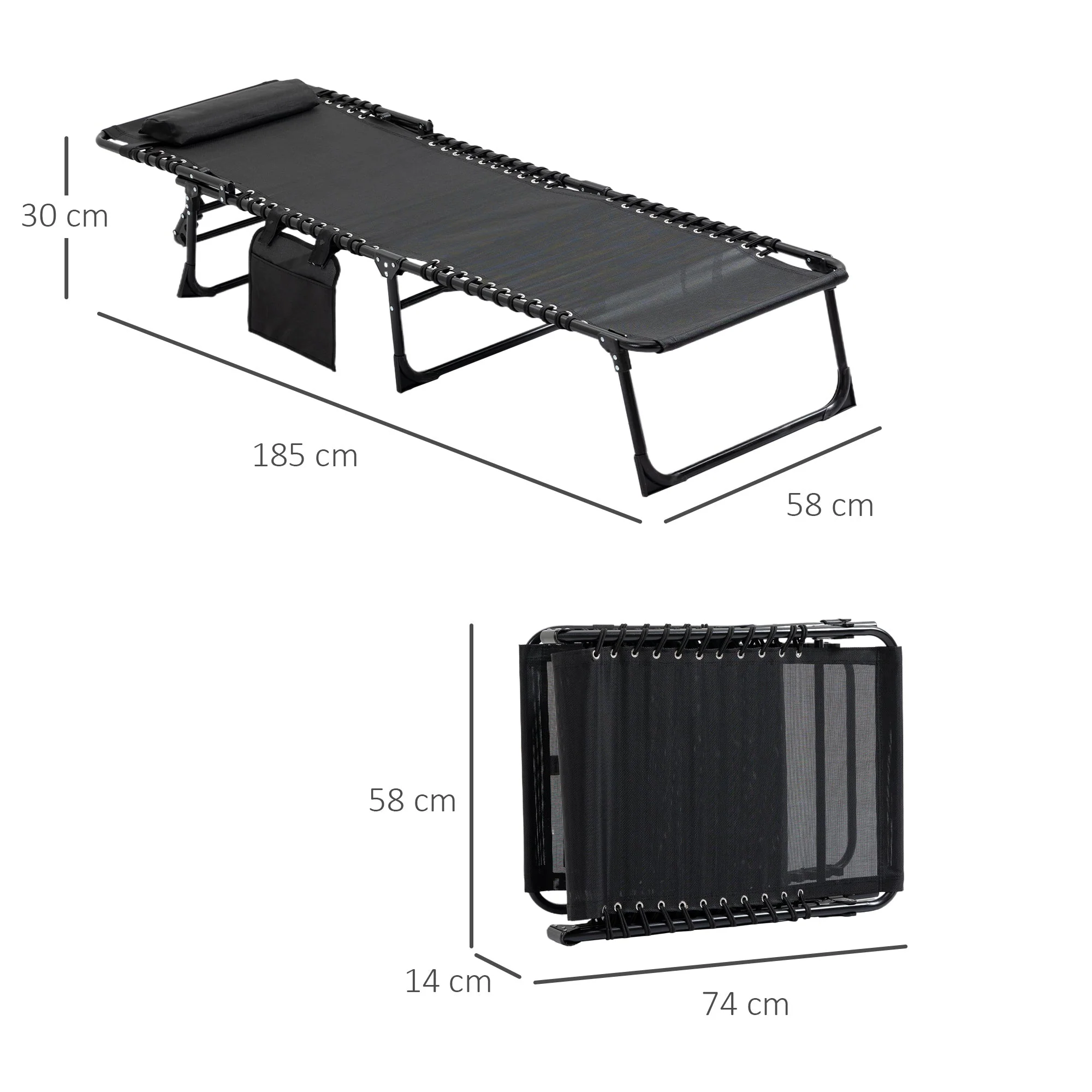 Outsunny Portable Sun Lounger - Image 2