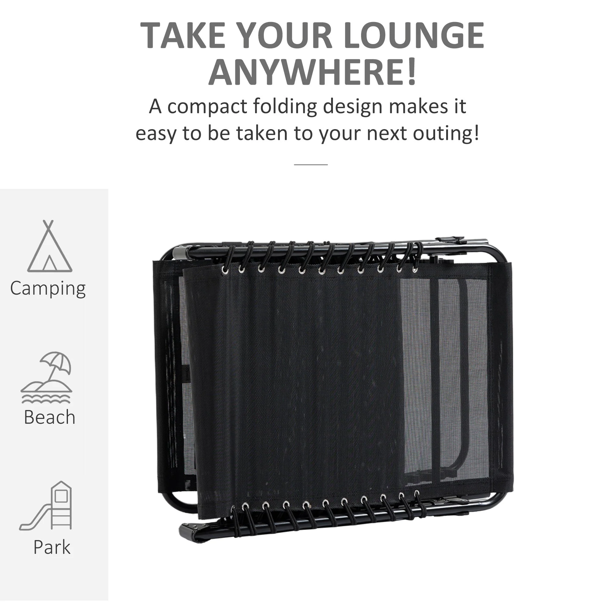 Outsunny Portable Sun Lounger - Image 5