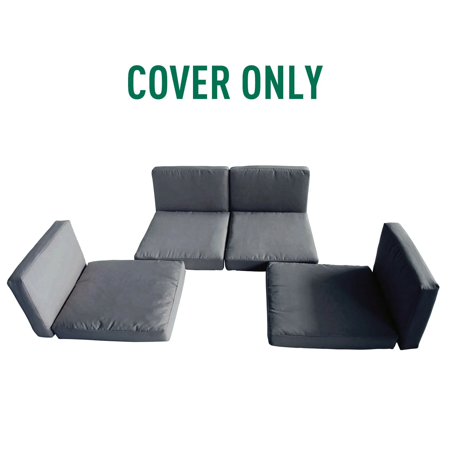 Outsunny Replacement Cushion Cover Garden Rattan Patio Furniture Seat Cover Polyester Outdoor Deep Grey- No Cushion Included - Image 9