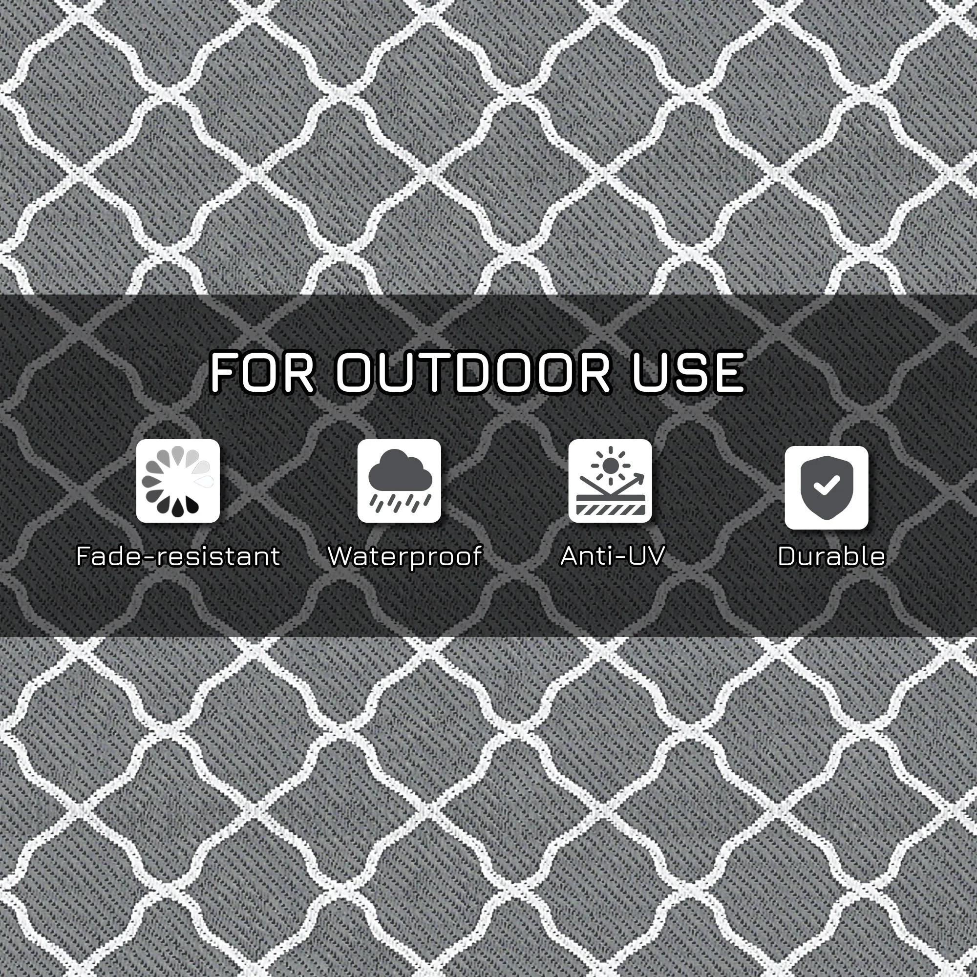 Outsunny Reversible Outdoor Rug with Carry Bag and Ground Stakes - Image 5