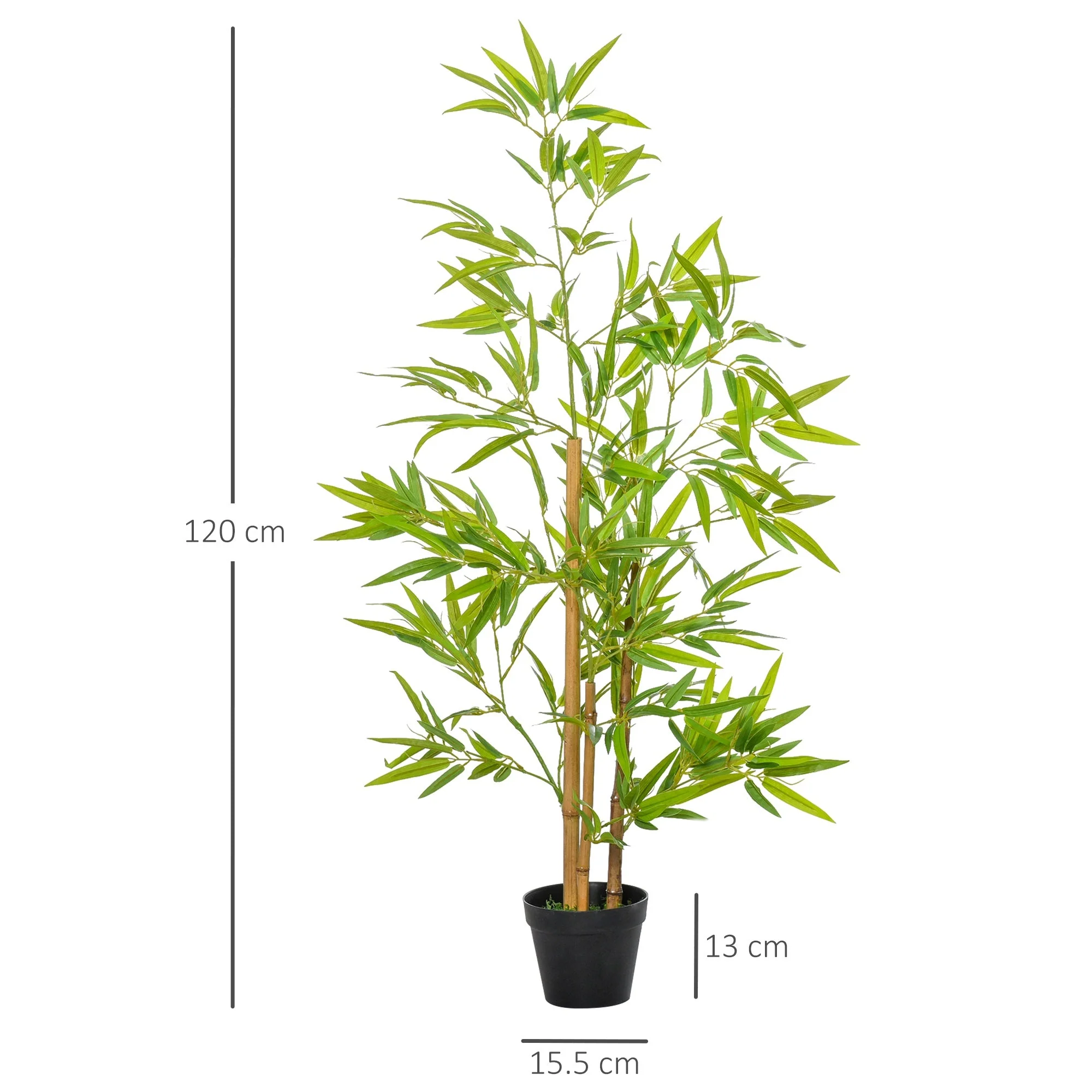 Outsunny Set Of 2 Artificial Bamboo Trees Decorative Plant With Nursery Pot For Indoor Outdoor Dcor 120cm - Image 3