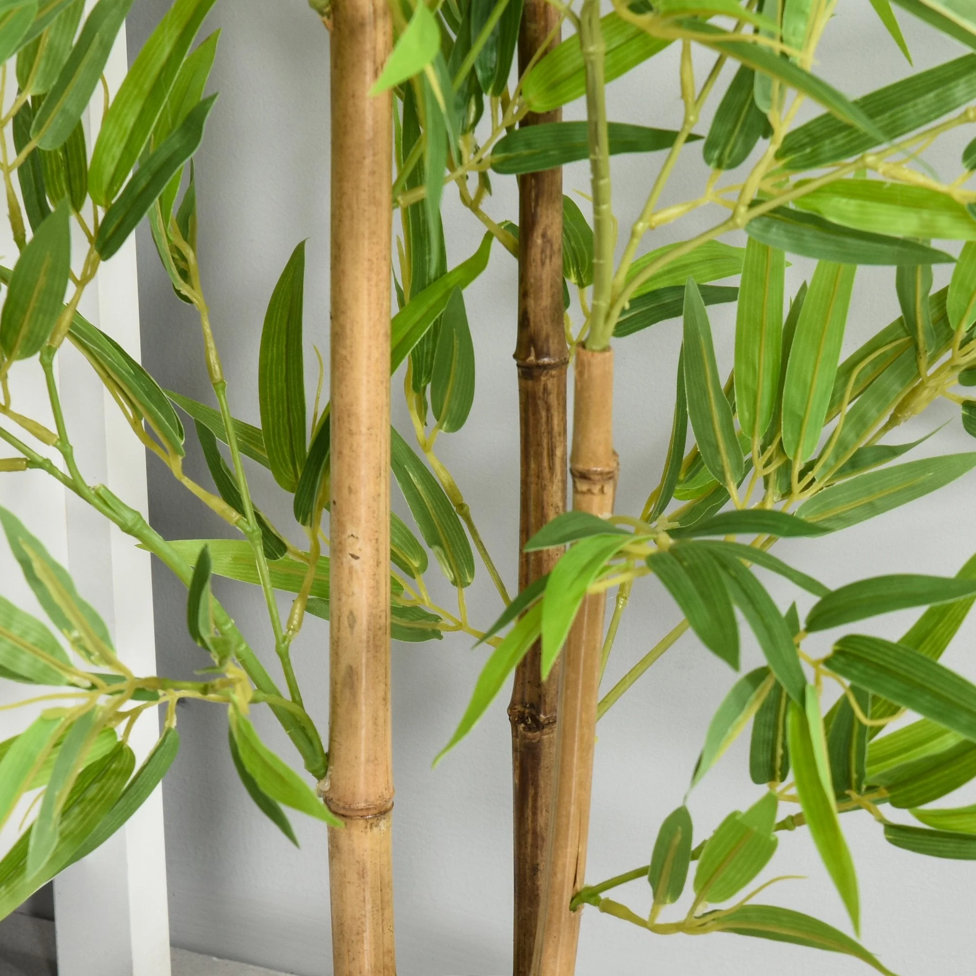 Outsunny Set Of 2 Artificial Bamboo Trees Decorative Plant With Nursery Pot For Indoor Outdoor Dcor 120cm - Image 8