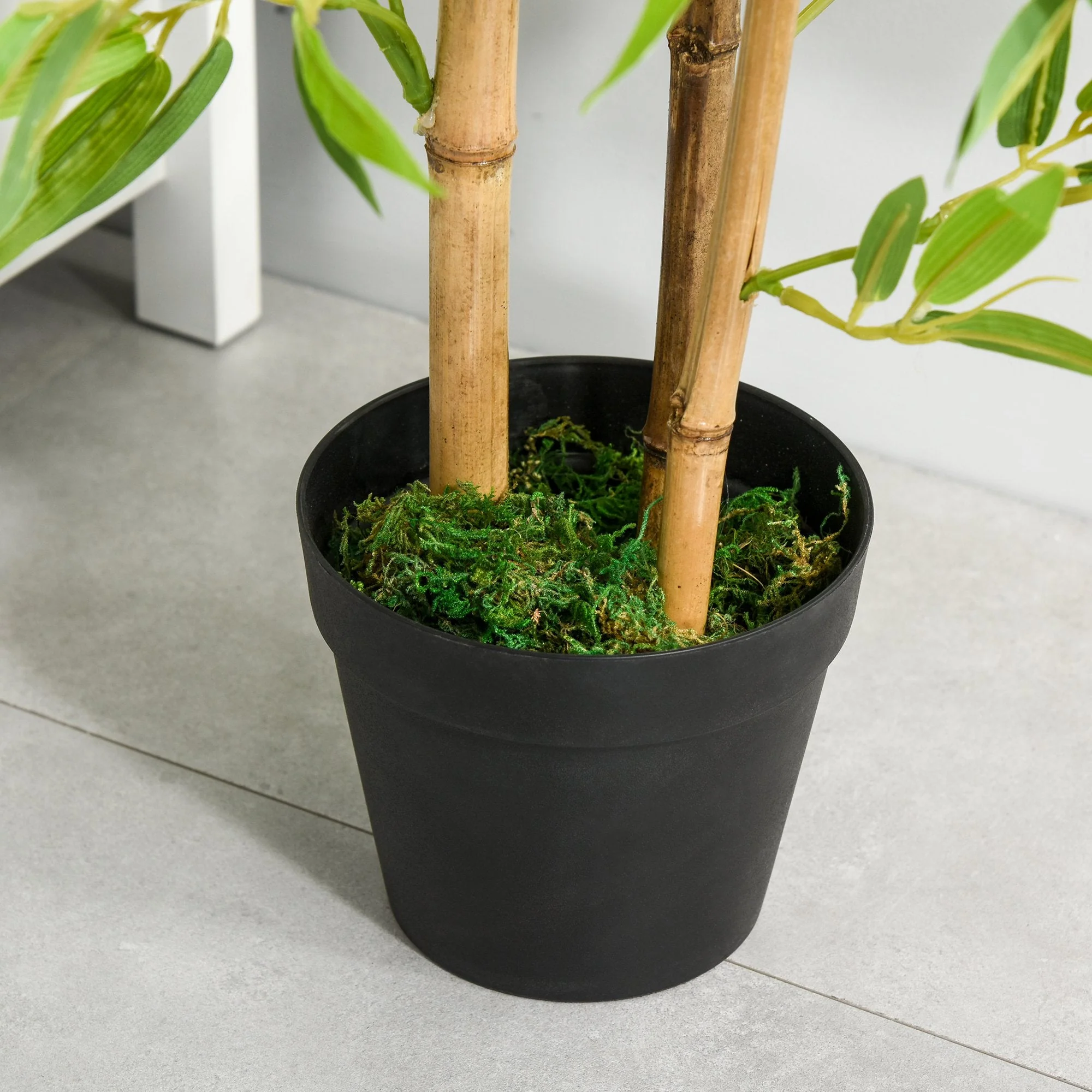 Outsunny Set Of 2 Artificial Bamboo Trees Decorative Plant With Nursery Pot For Indoor Outdoor Dcor 120cm - Image 9