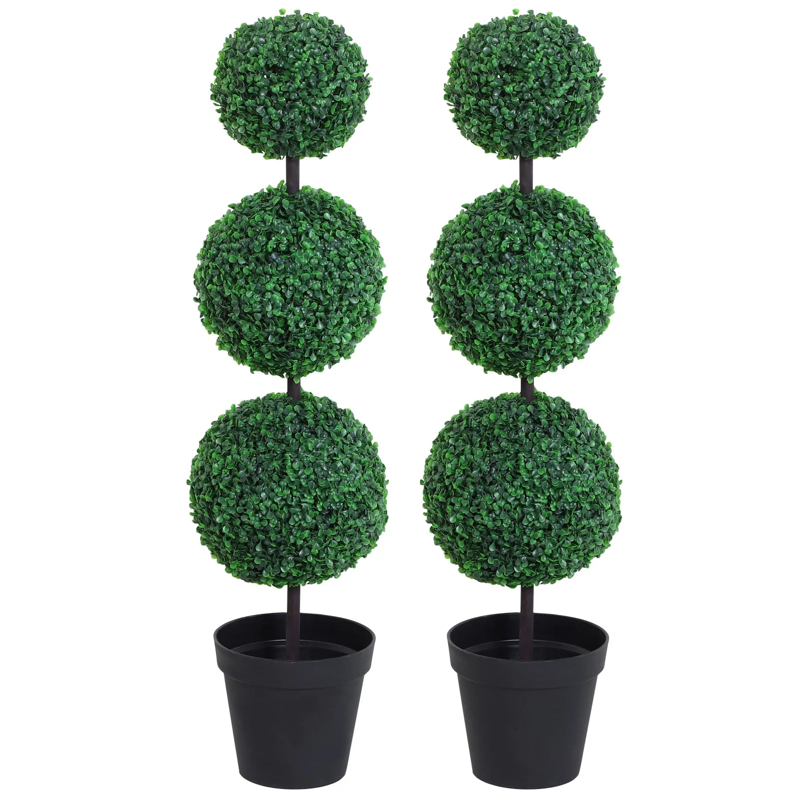 Outsunny Set Of 2 Artificial Topiary Trees With Pot - Image 2