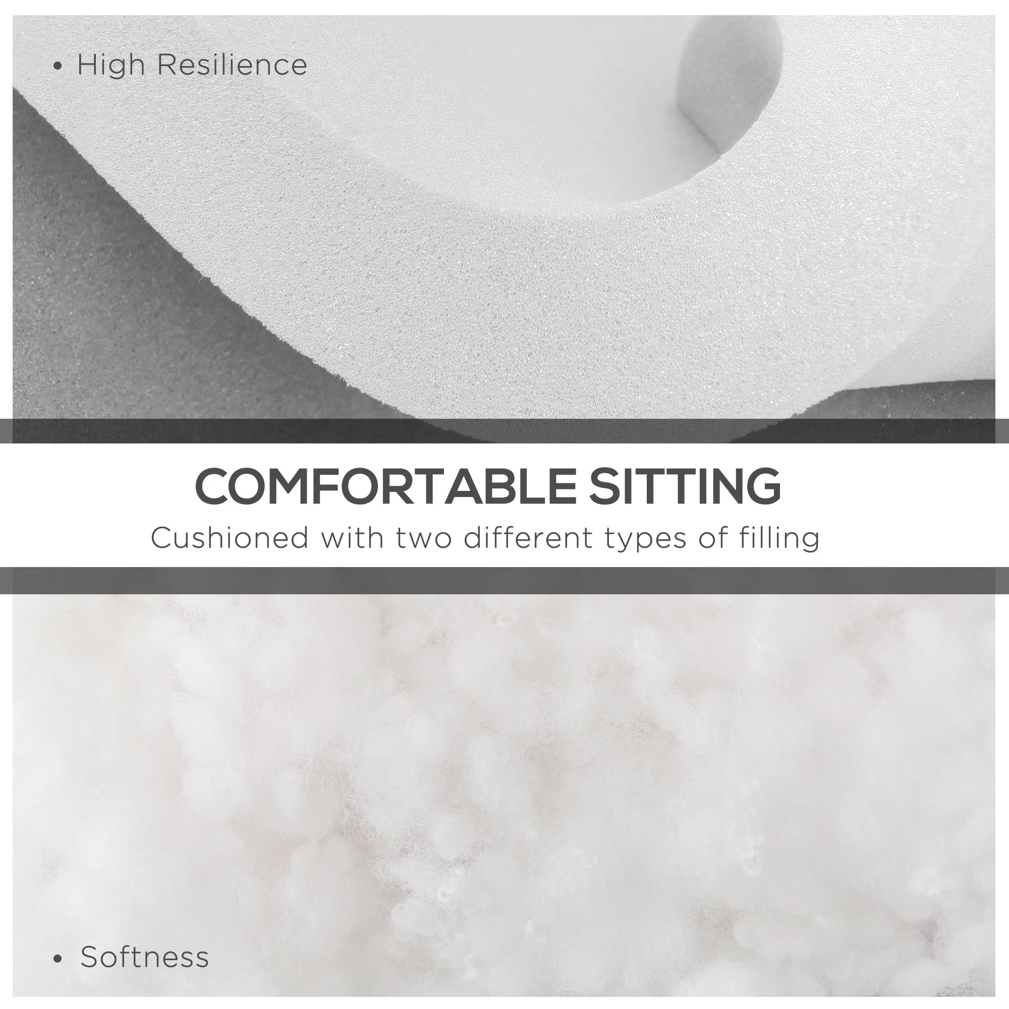 Set Of 4 Garden Seat Cushion With Ties 42 X 42cm Replacement Dining Chair Seat Pad Black - Image 4