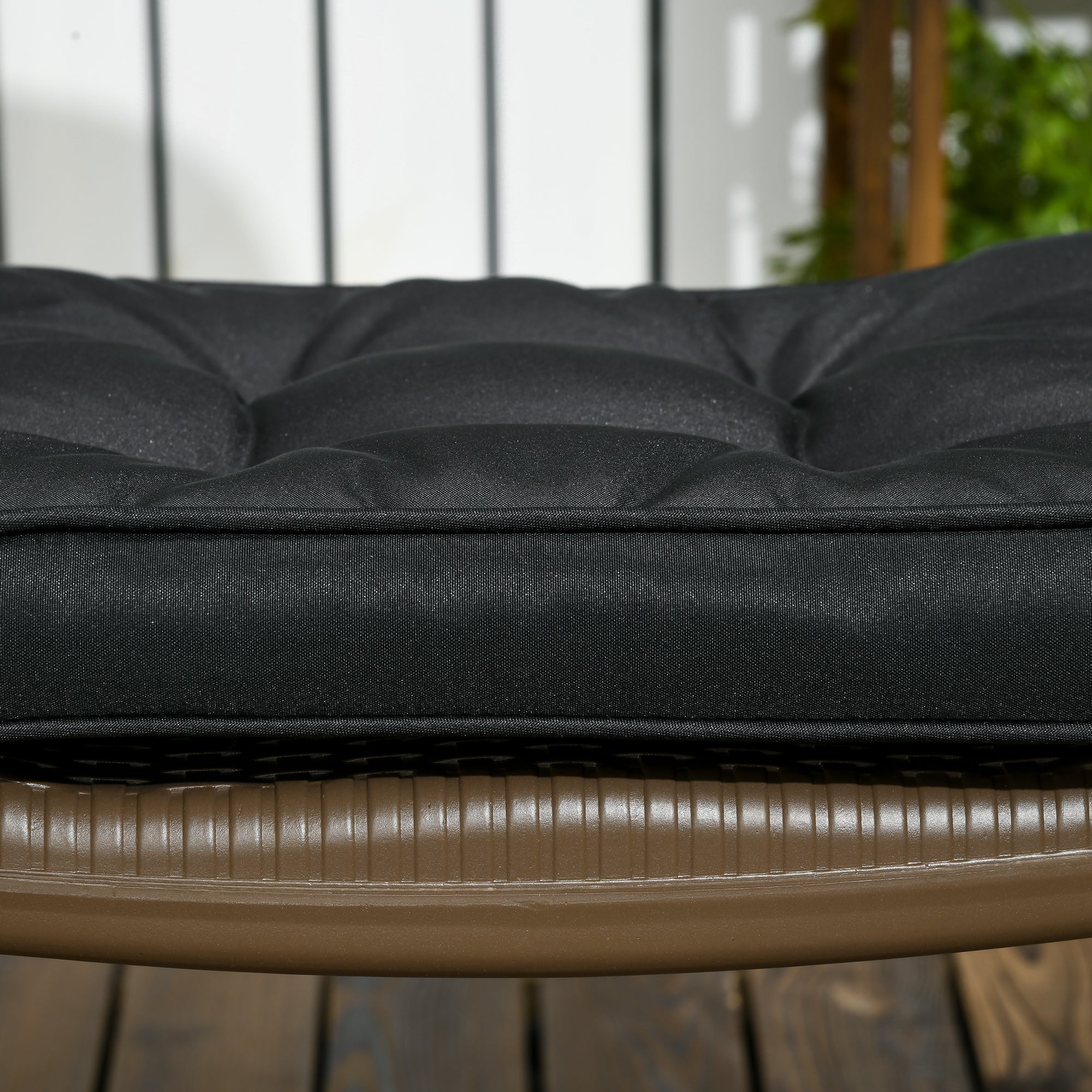 Set Of 4 Garden Seat Cushion With Ties 42 X 42cm Replacement Dining Chair Seat Pad Black - Image 9