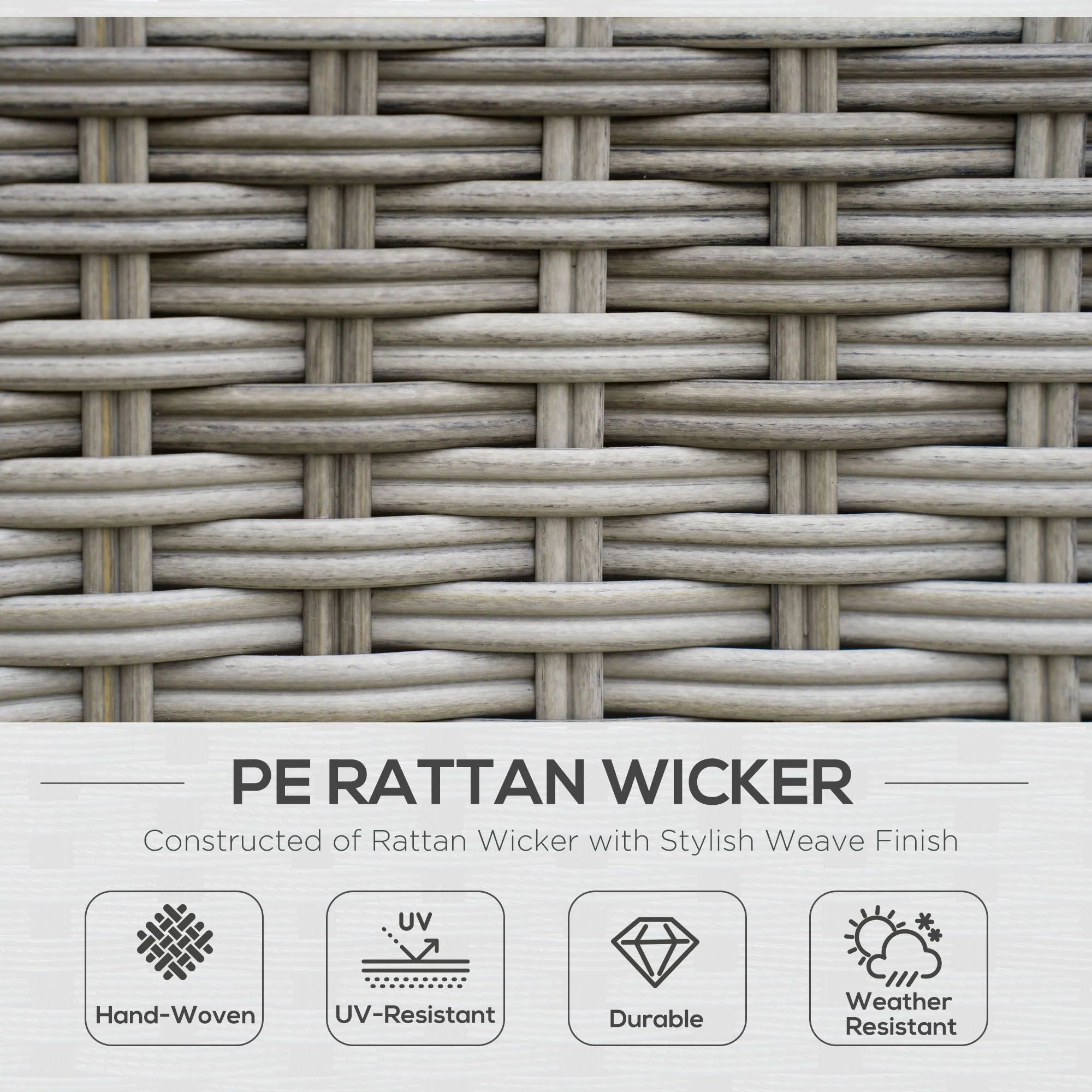Outsunny Six-Piece Rattan Sofa Set - Image 3