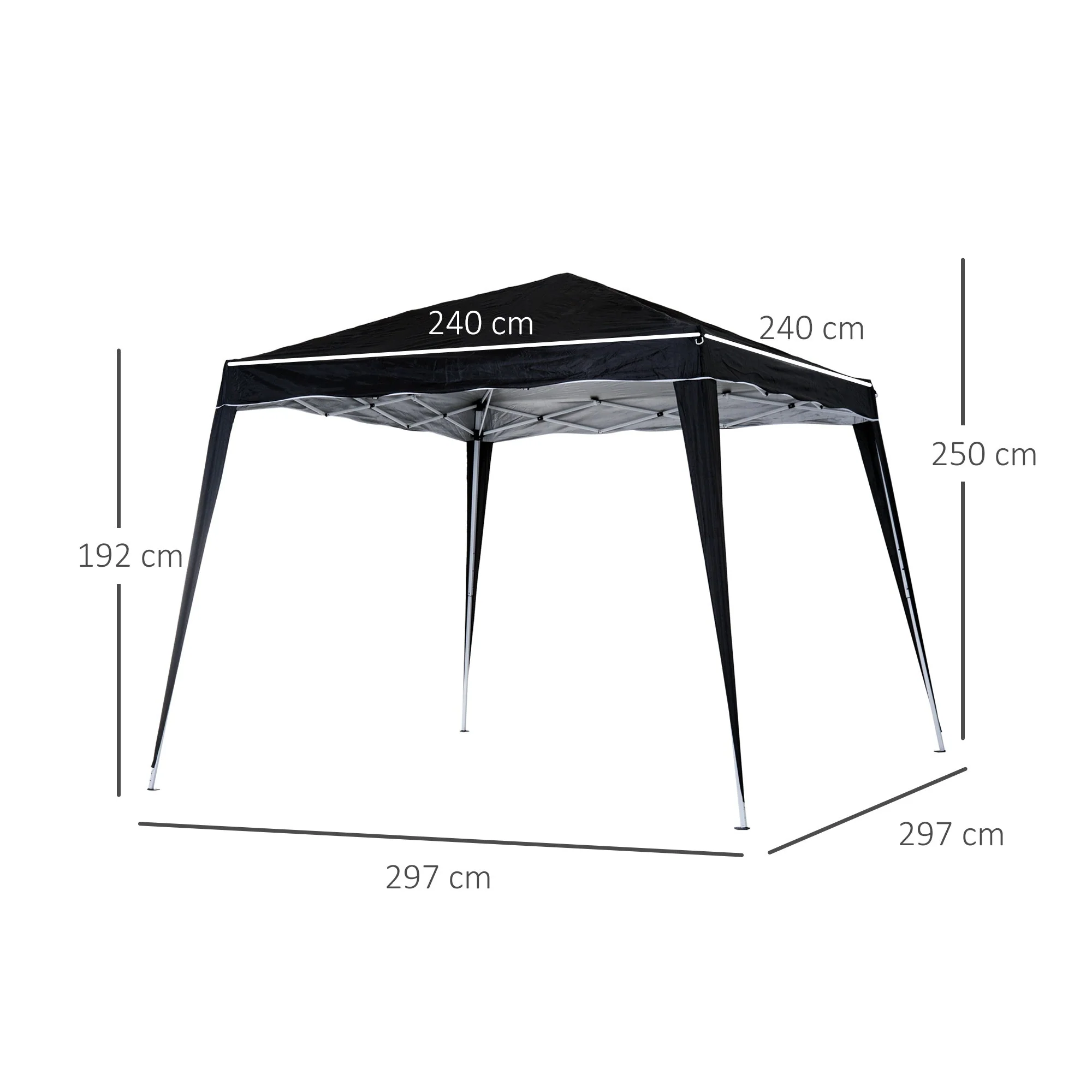Outsunny Slant Leg Pop Up Gazebo with Carry Bag - Image 3