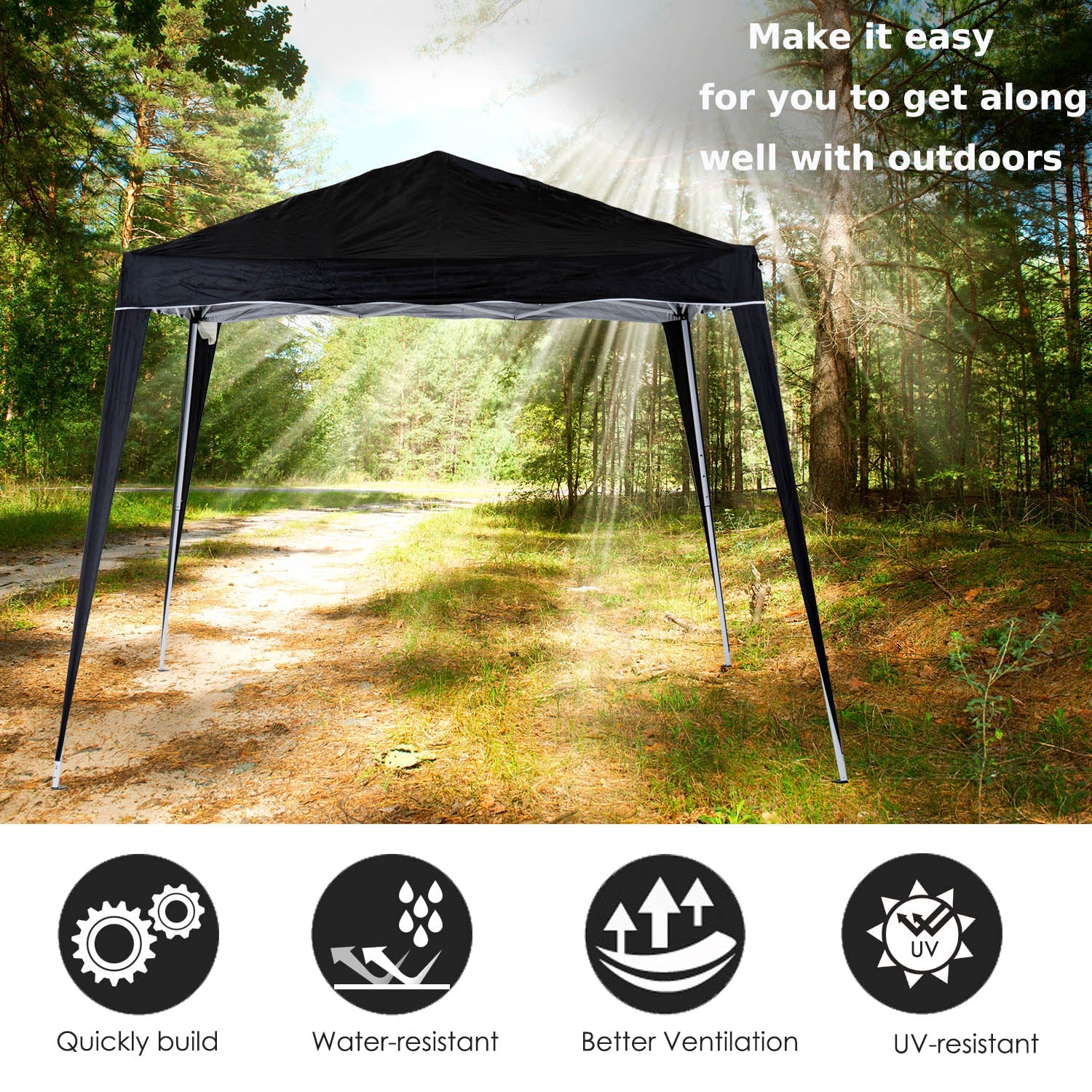 Outsunny Slant Leg Pop Up Gazebo with Carry Bag - Image 4
