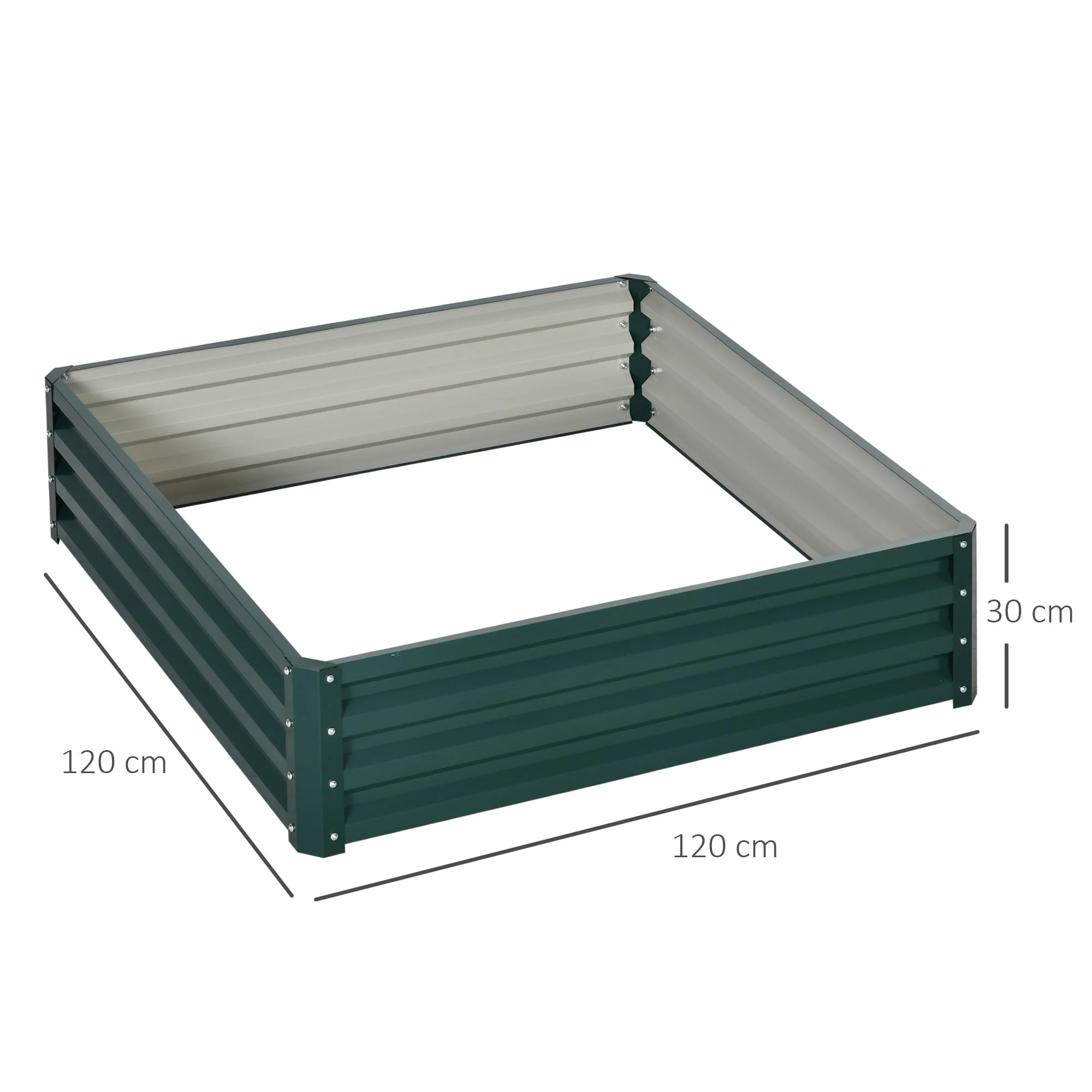 Outsunny Square Raised Garden Bed Box with Weatherized Steel Frame for Vegetables - Image 2