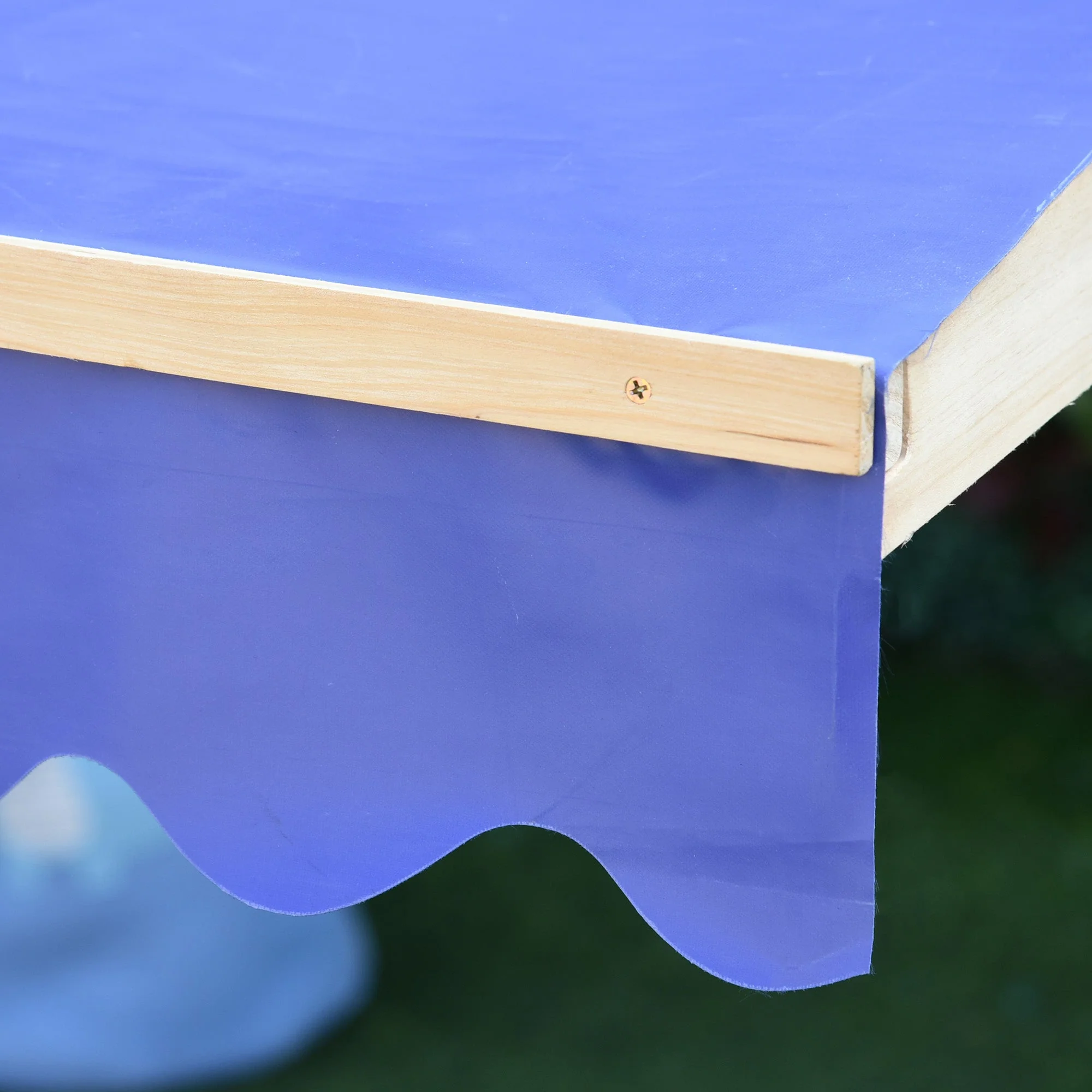 Outsunny Square Wooden Kids Sandpit Children Cabana Sandbox Outdoor Backyard Playset - Image 8