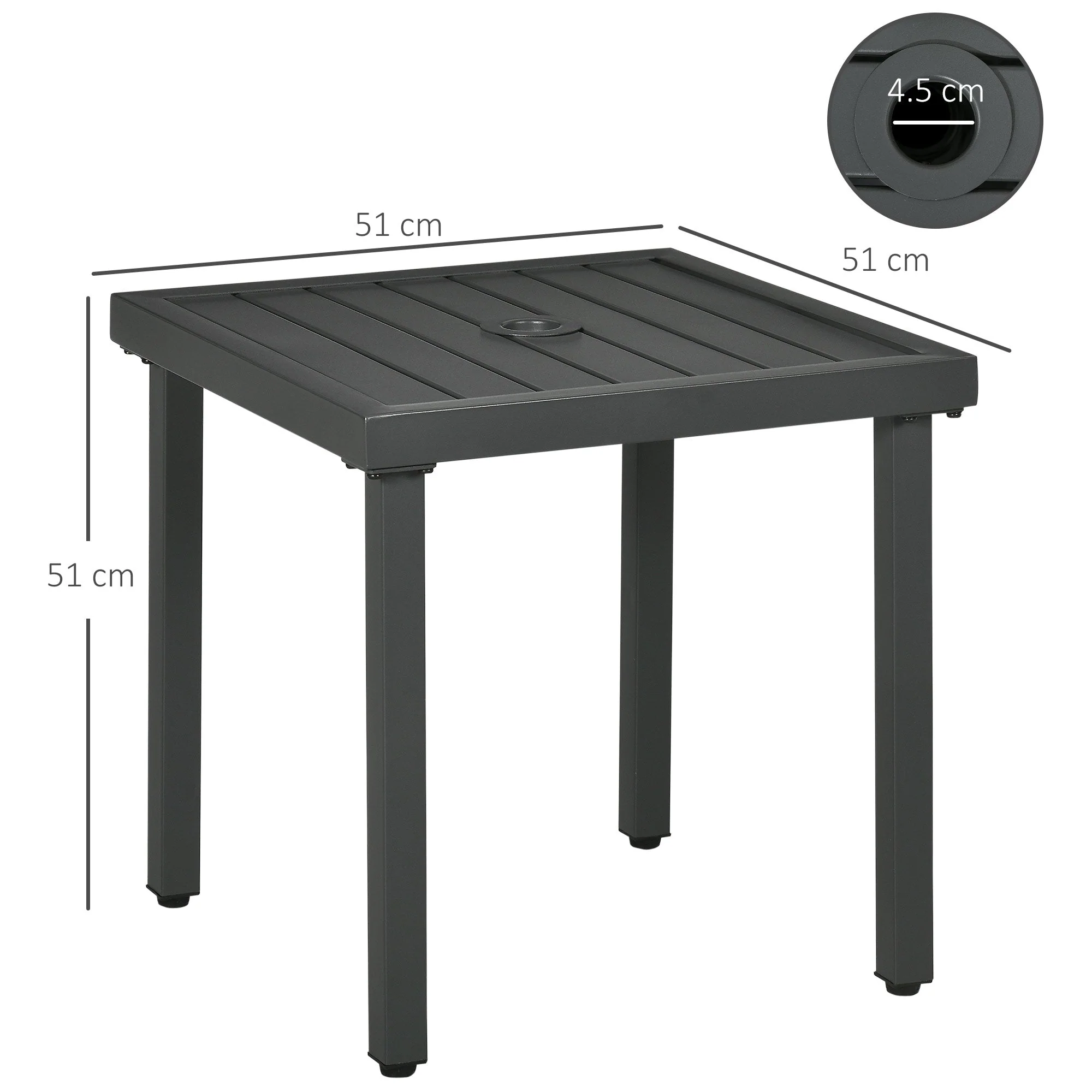 Outsunny Steel Garden Side Table - Image 2