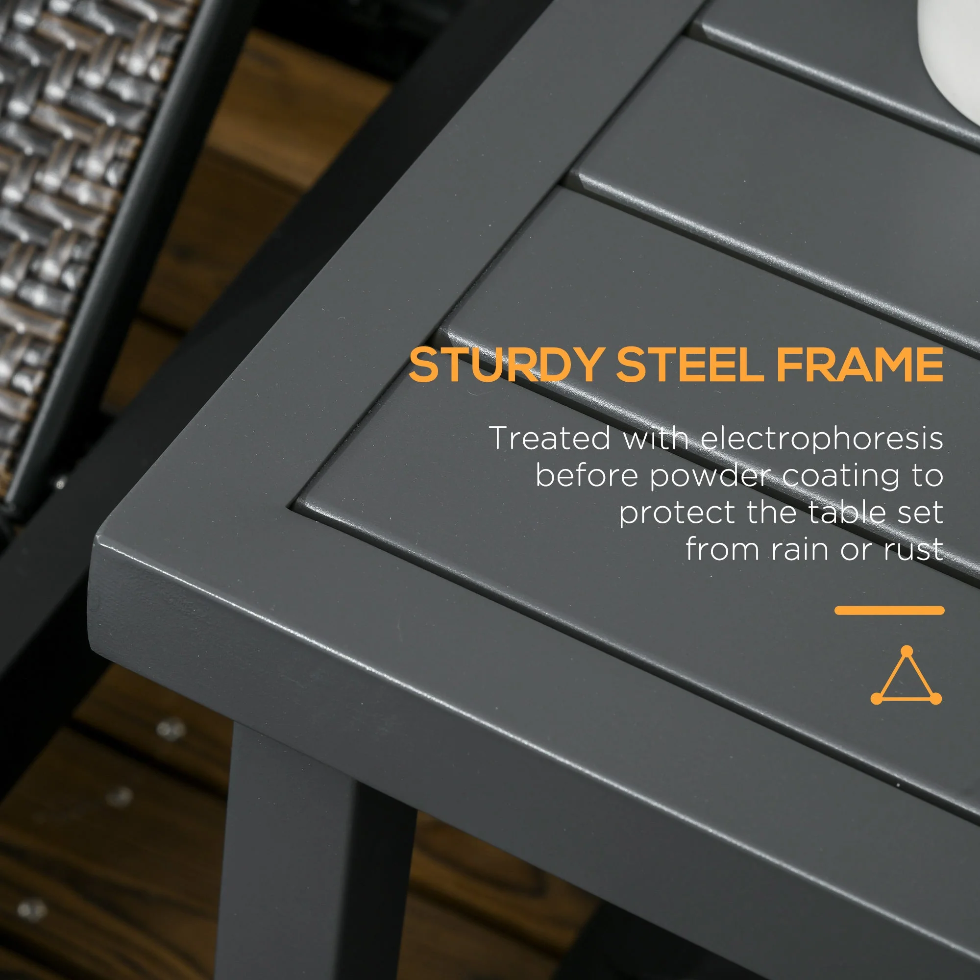 Outsunny Steel Garden Side Table - Image 4