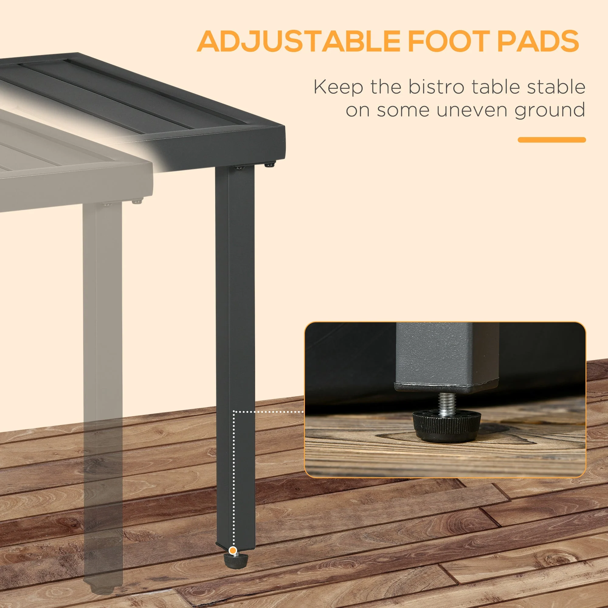 Outsunny Steel Garden Side Table - Image 5