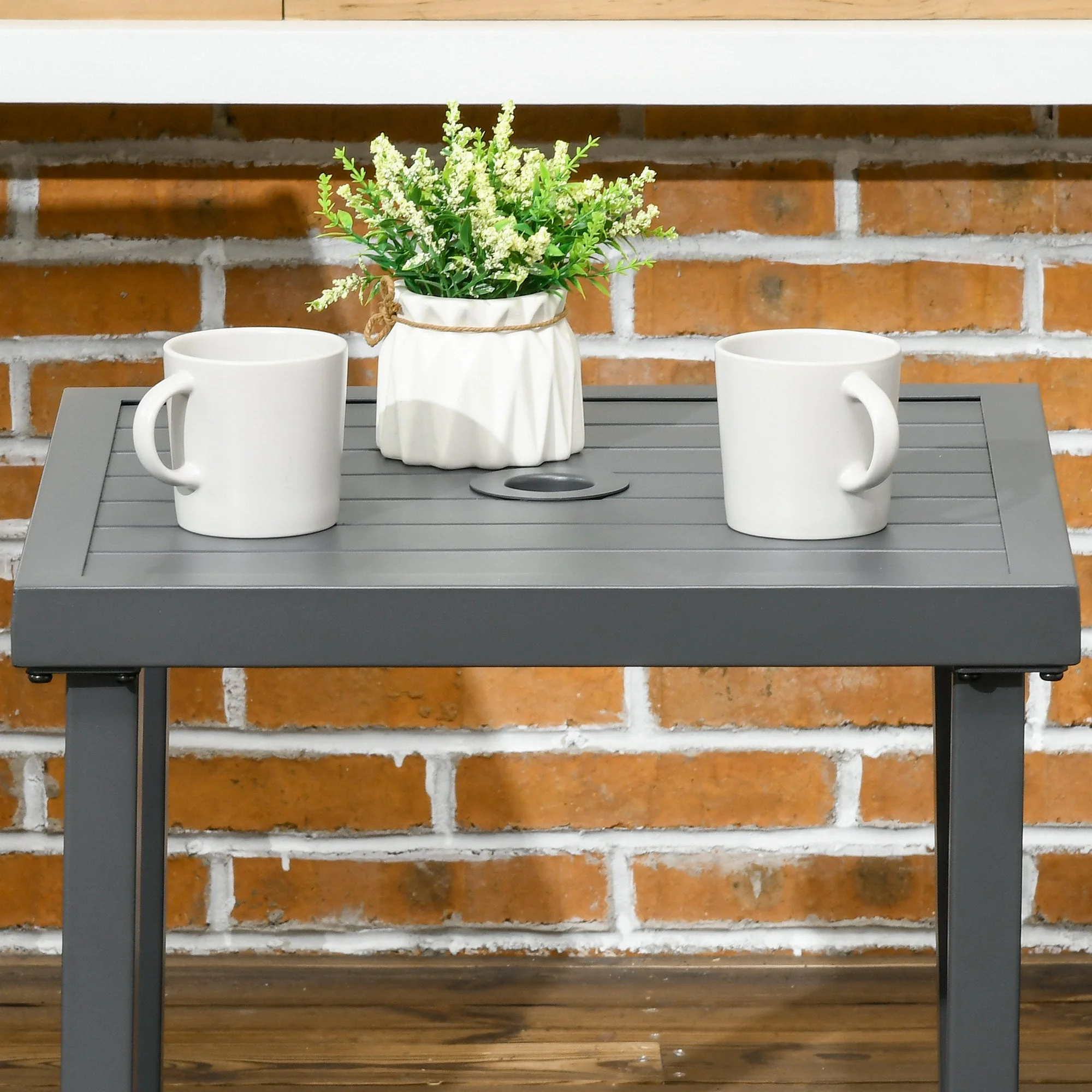 Outsunny Steel Garden Side Table - Image 6
