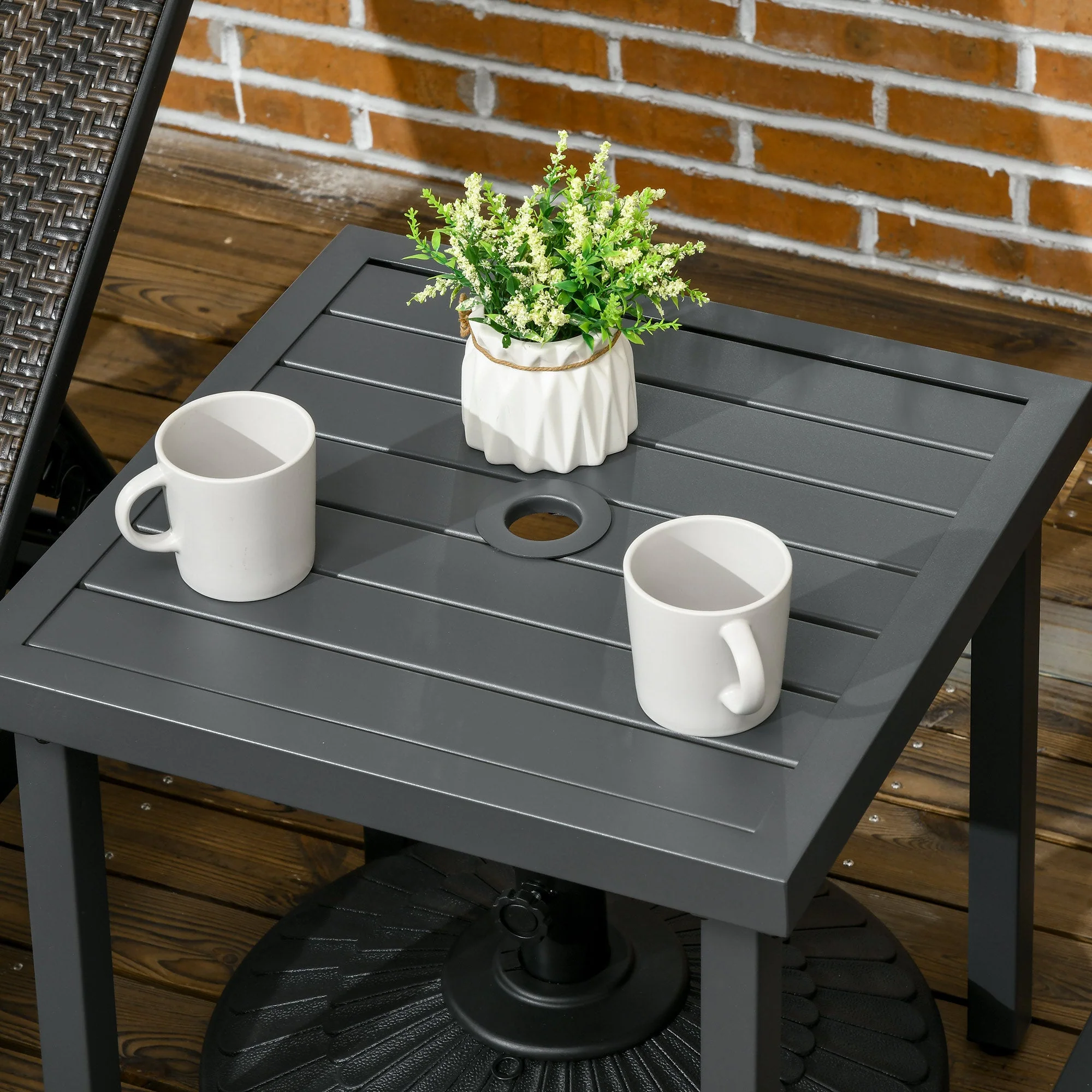 Outsunny Steel Garden Side Table - Image 7