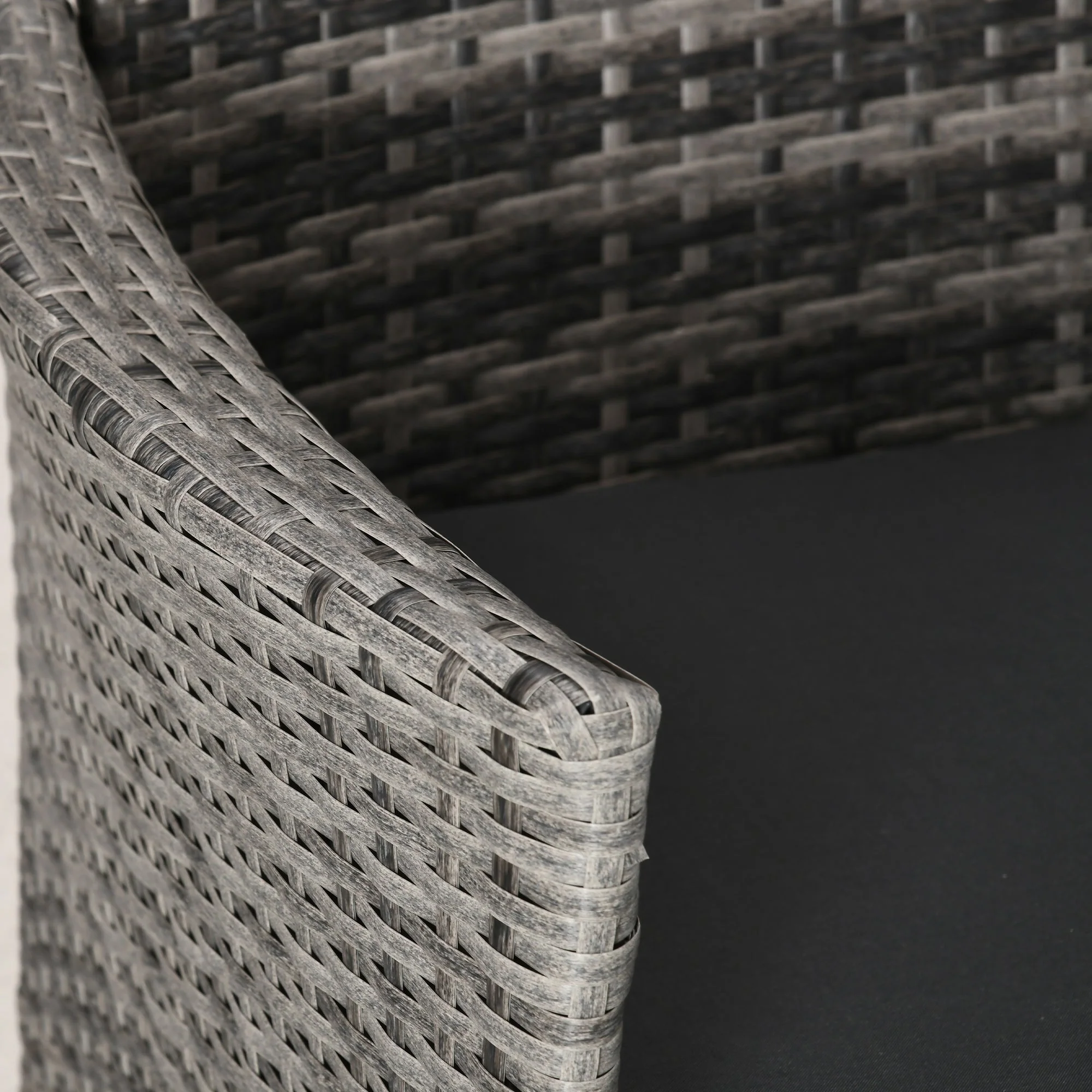 Outsunny Three-Piece Rattan Chair Set With Cushions - Grey - Image 8