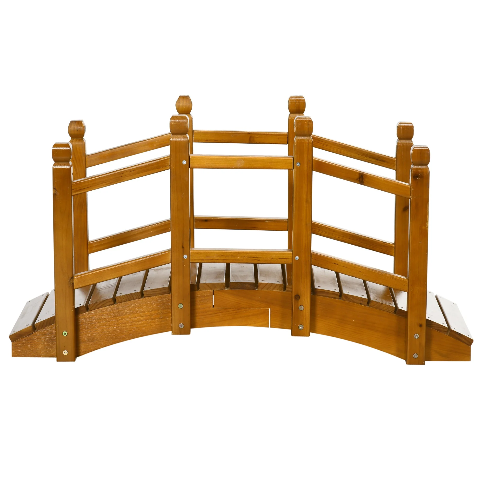 Outsunny Wooden Garden Bridge with Safety Railings - Image 7