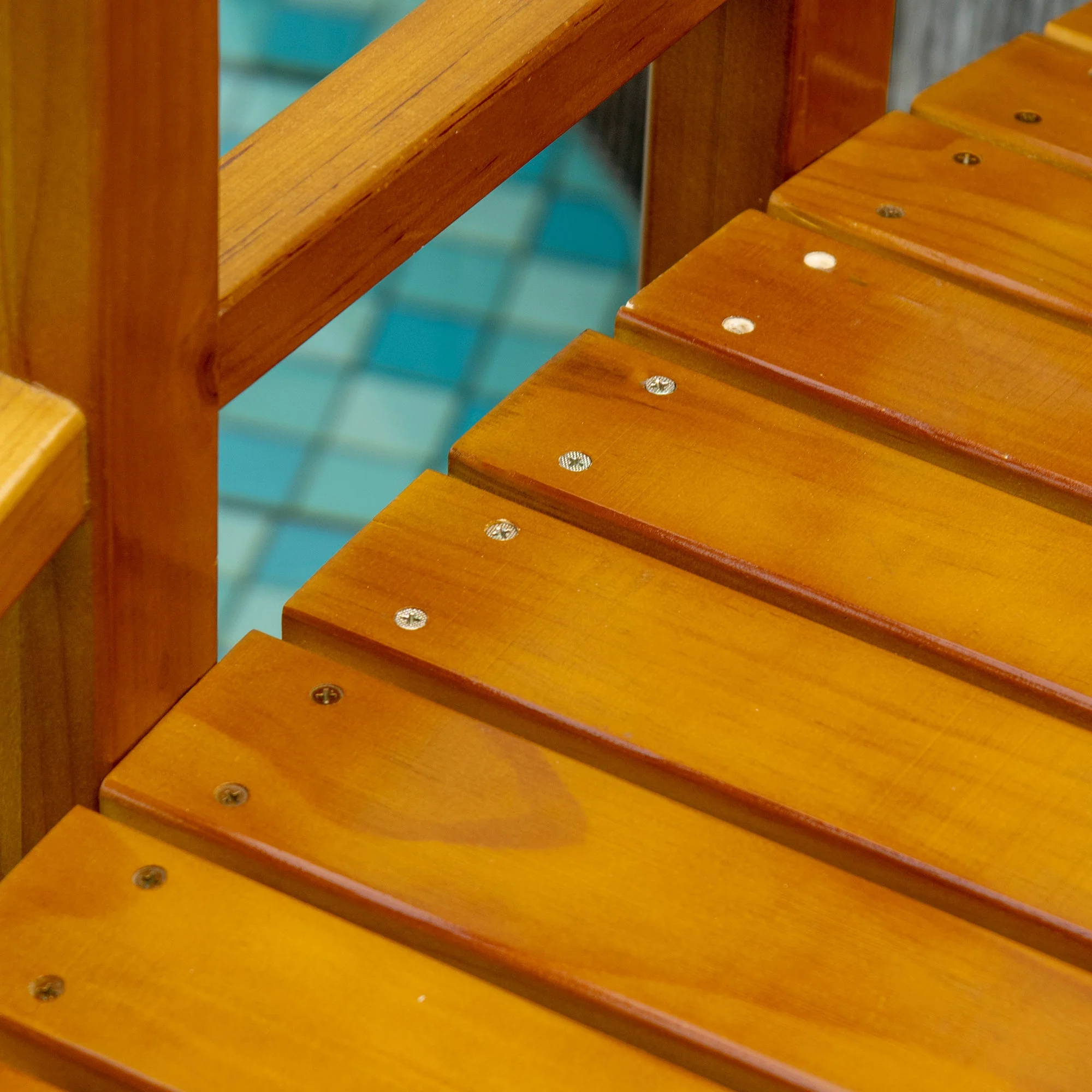 Outsunny Wooden Garden Bridge with Safety Railings - Image 9