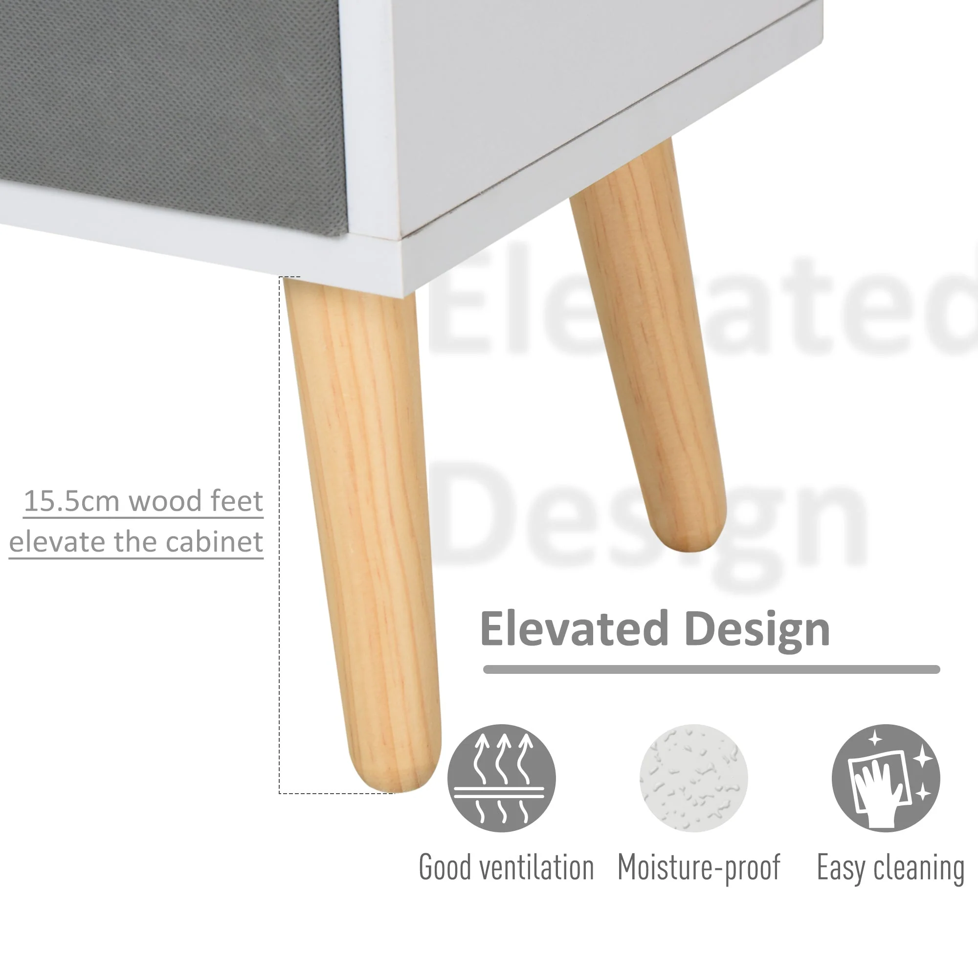 Particle Board Elevated 4-Cube Storage Unit White - Image 5