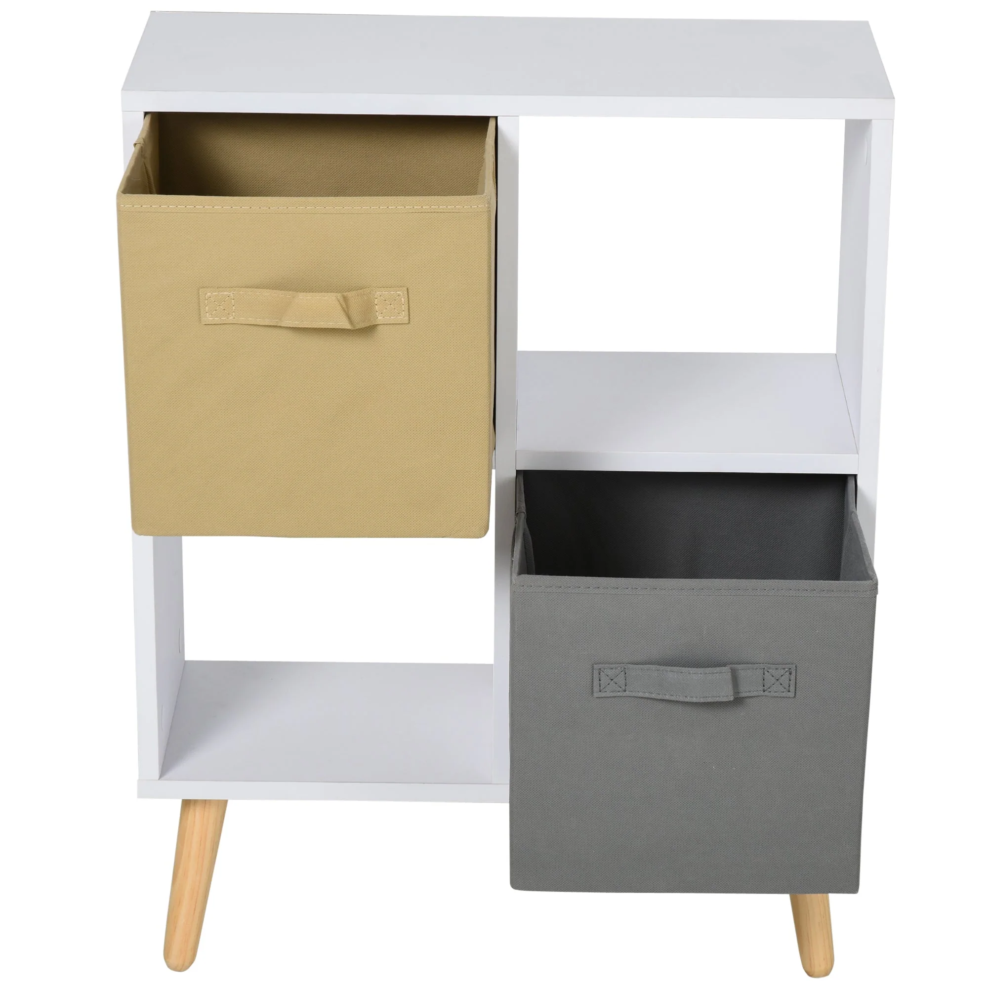 Particle Board Elevated 4-Cube Storage Unit White - Image 7