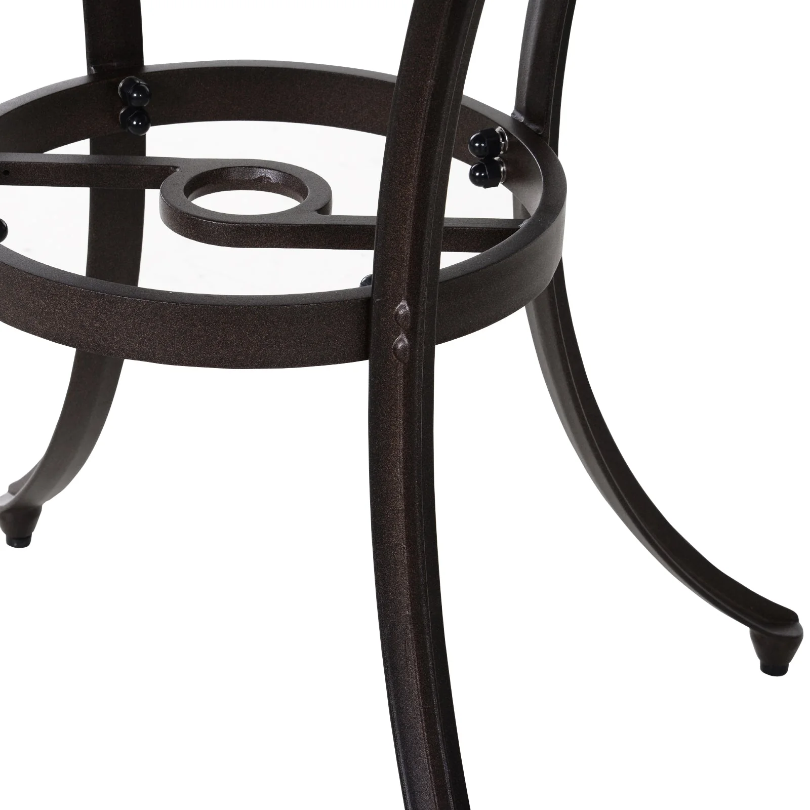 Patio Cast Aluminium 5-Piece Dining Table & 4 Chairs Set Outdoor Garden Furniture - Image 8