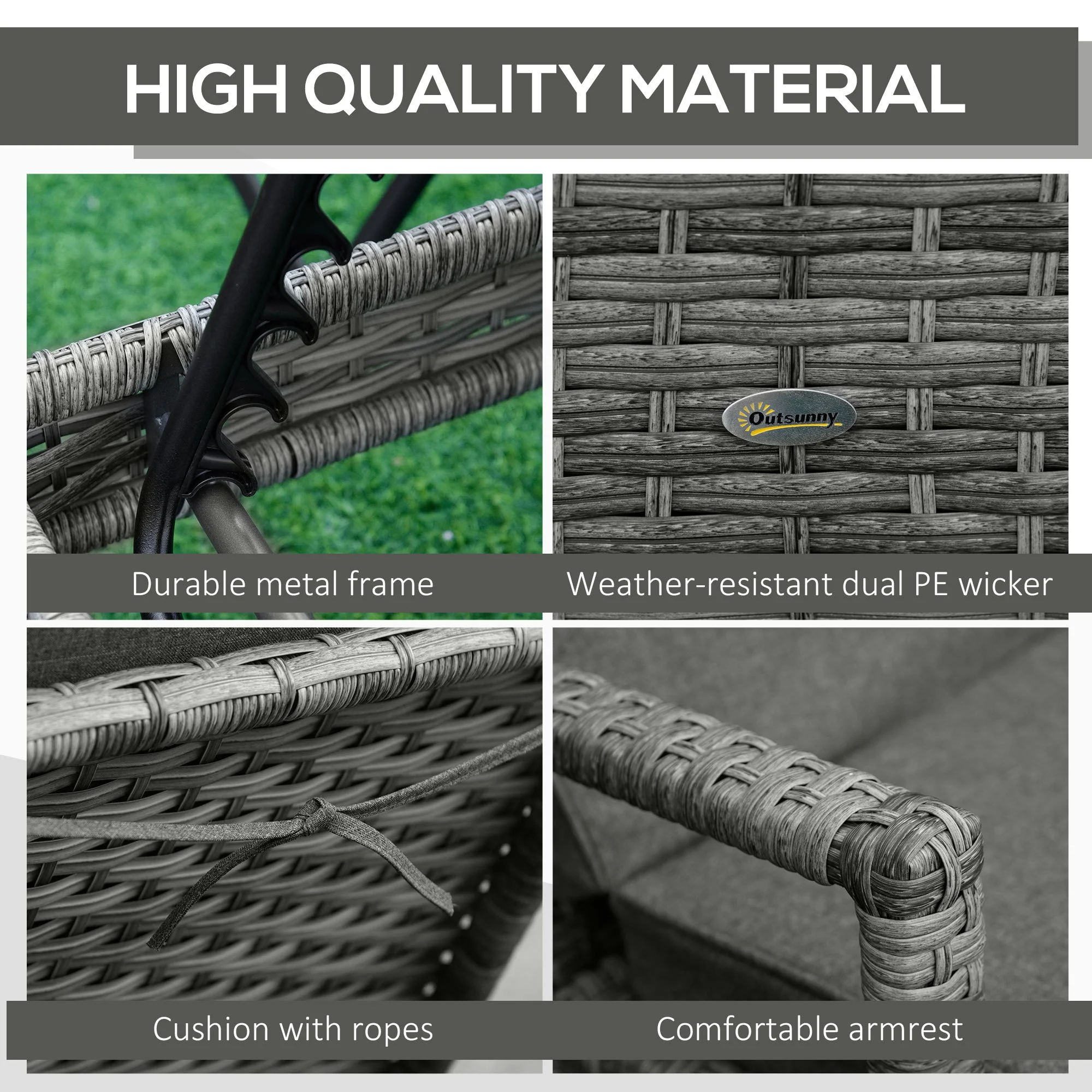 Patio Dual Rattan Wicker Single Sun Lounger w/ 4-Level Adjustable Headrest - Image 6