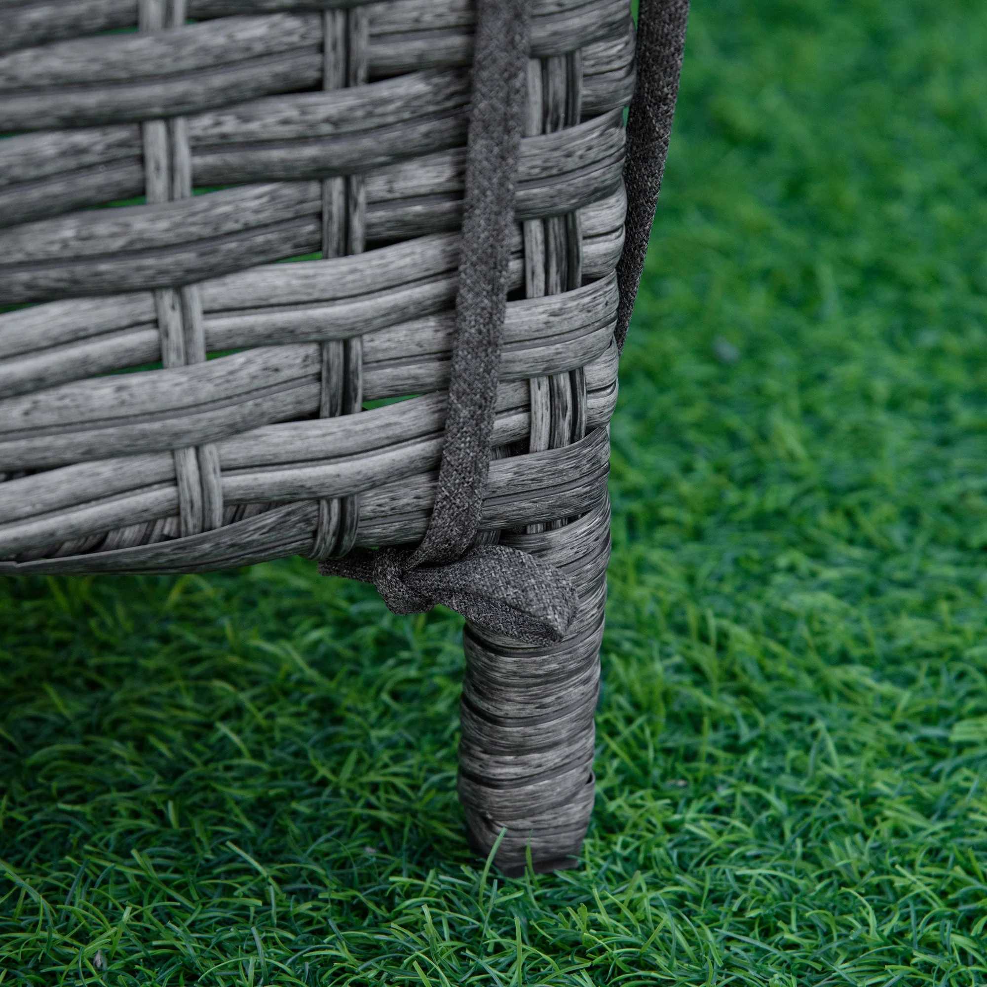 Patio Dual Rattan Wicker Single Sun Lounger w/ 4-Level Adjustable Headrest - Image 9