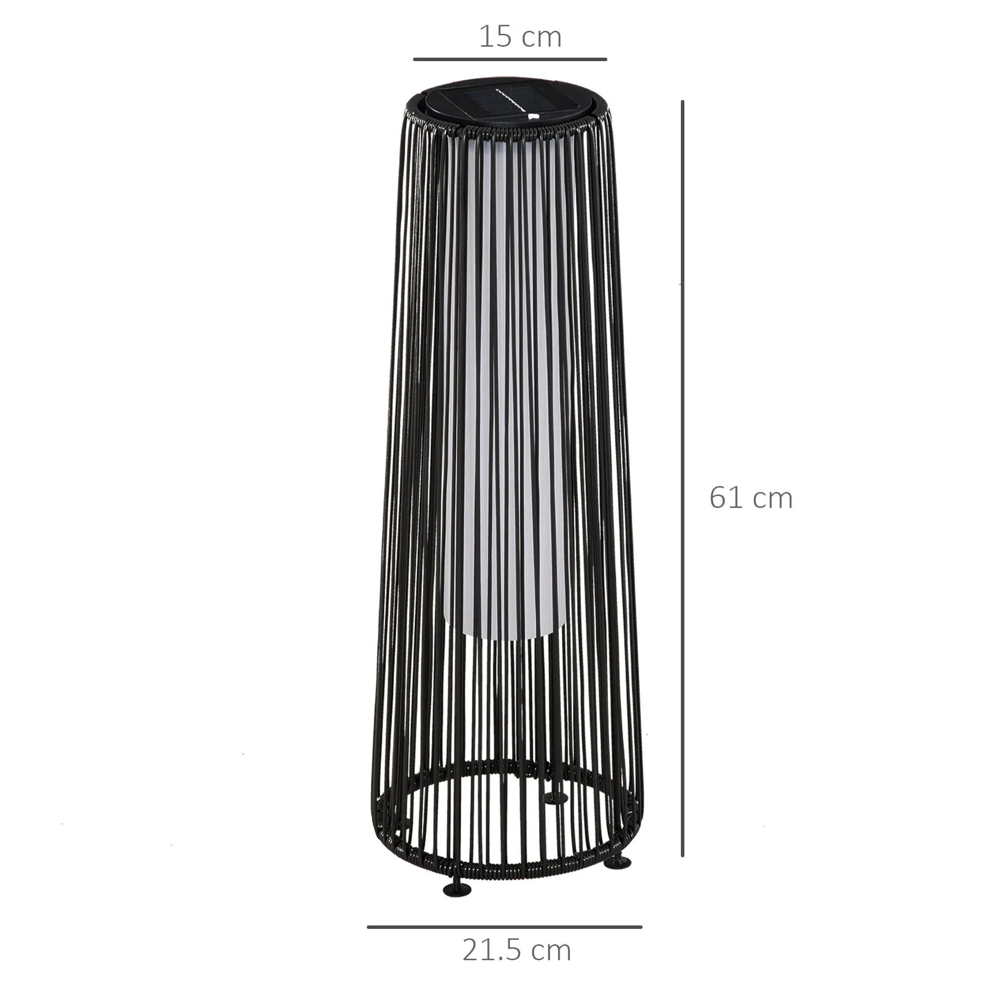 Patio Garden Solar Powered Lights Woven Resin Wicker Lantern Auto On/Off - Image 3
