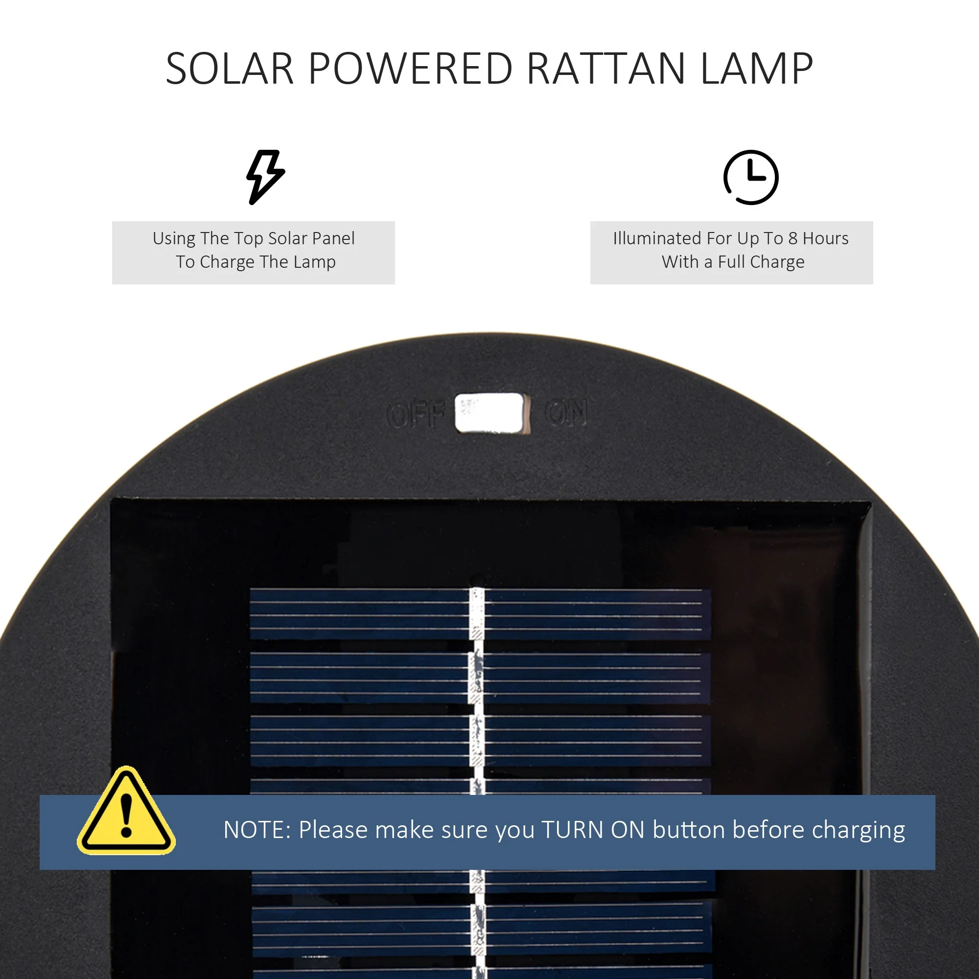 Patio Garden Solar Powered Lights Woven Resin Wicker Lantern Auto On/Off - Image 5
